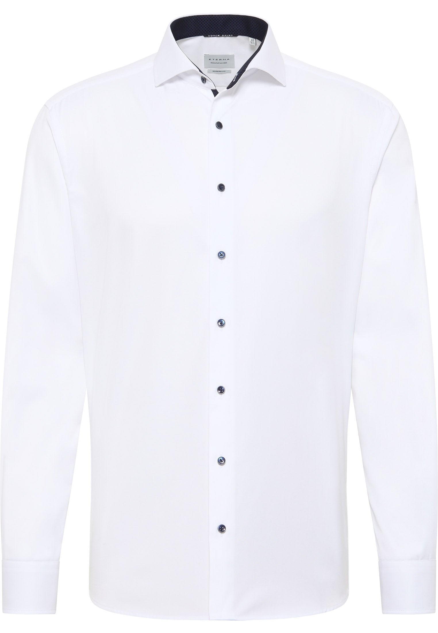 Eterna Langarm Hemd Modern Fit Cover Shirt Twill (Weiss)