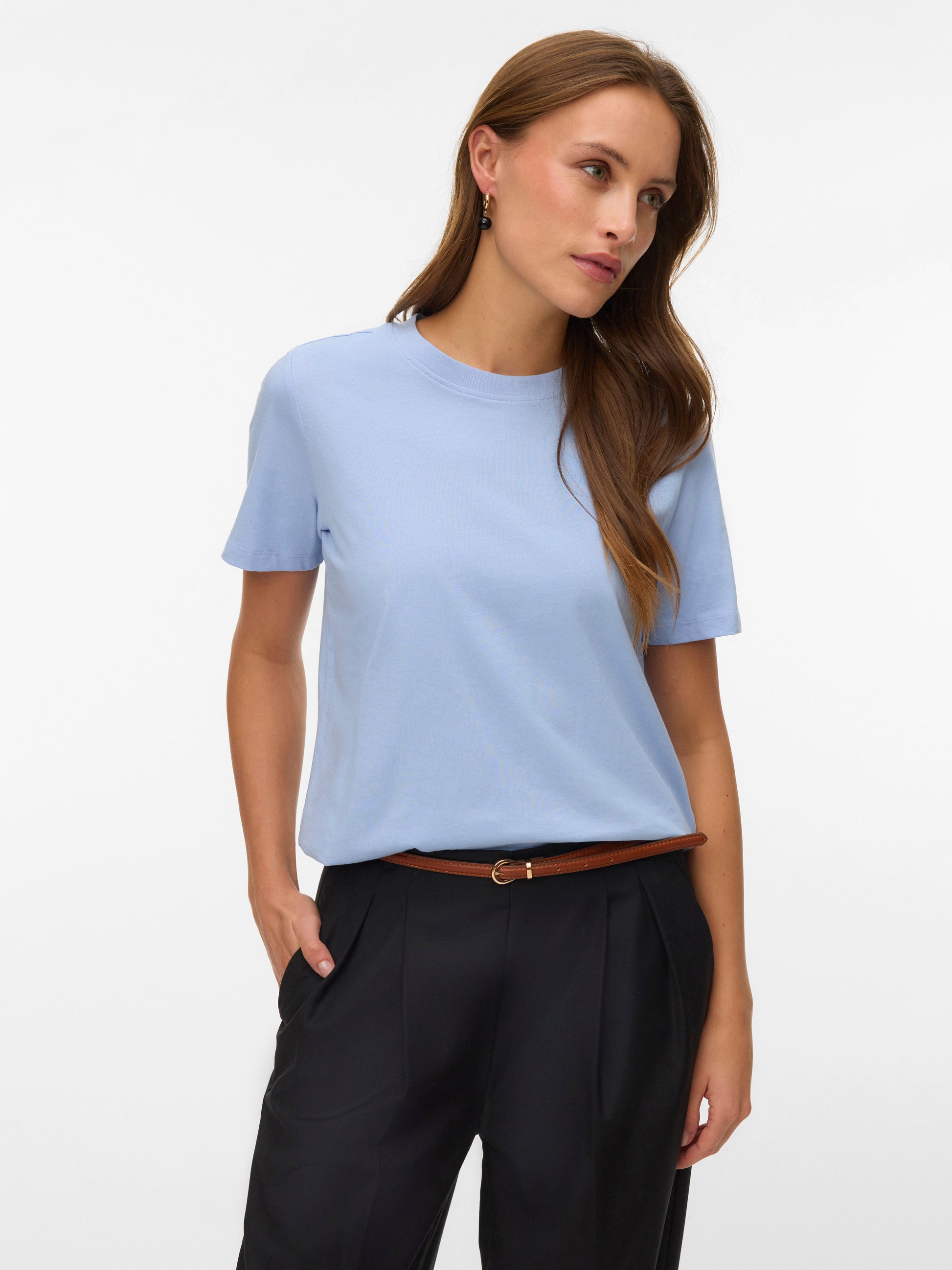 Vmpaulina Ss T-shirt Jrs Noos (Brunnera Blue)