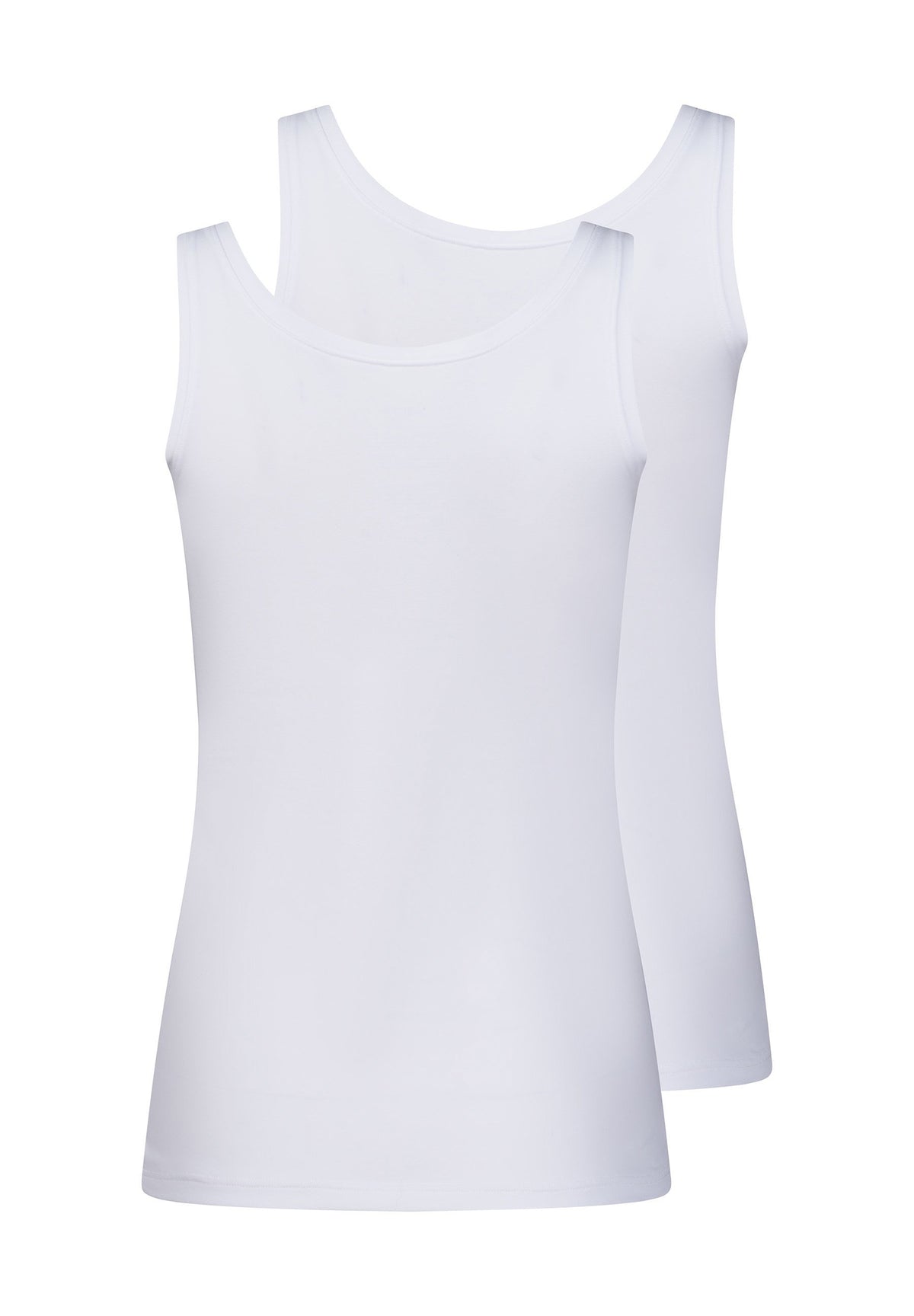 Skiny Damen Tanktop Doppelpack SKINY ADVANTAGE Cotton Stretch (White)