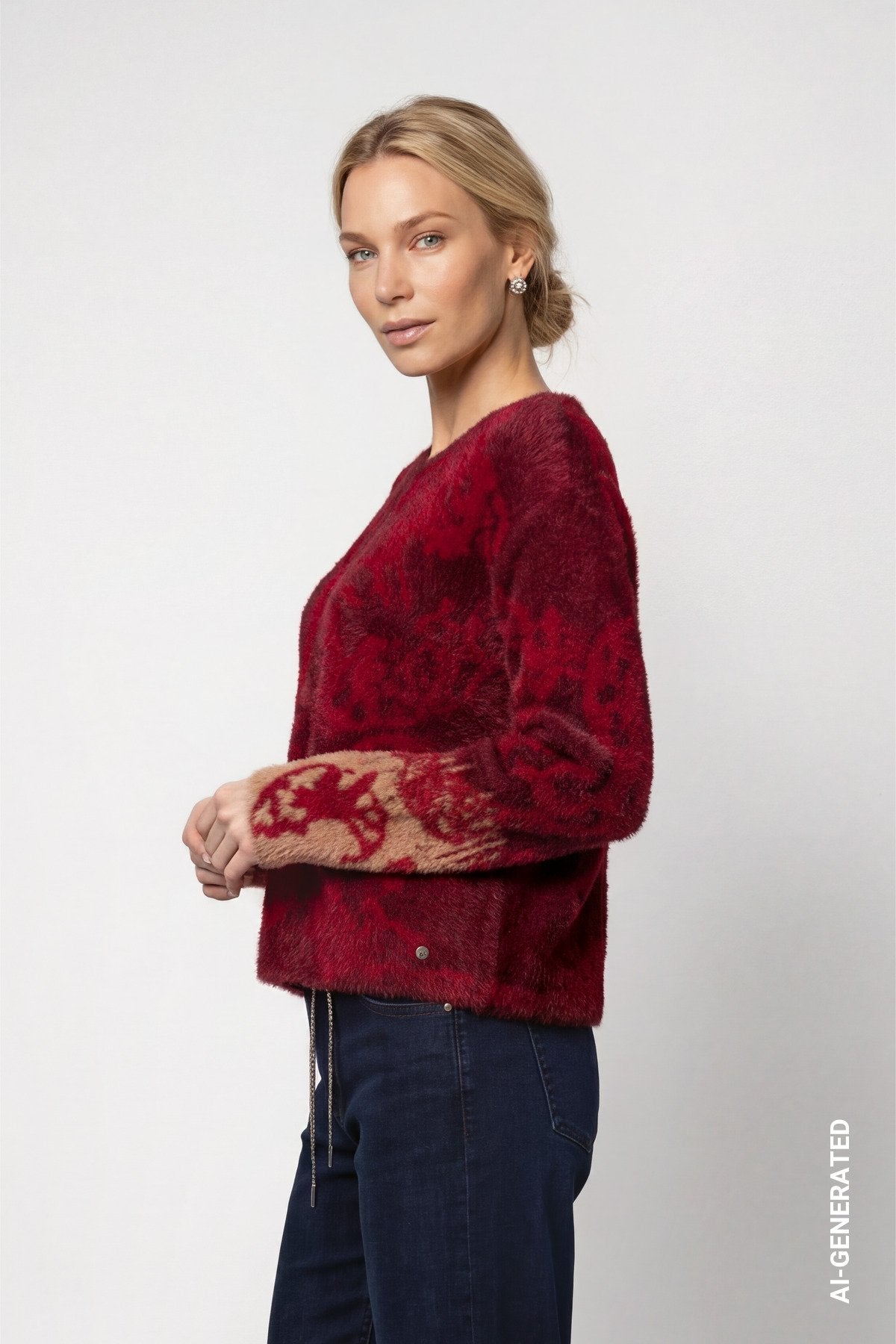 Strickpullover mit Paisley-Muster (Red Dahlia Gemus)