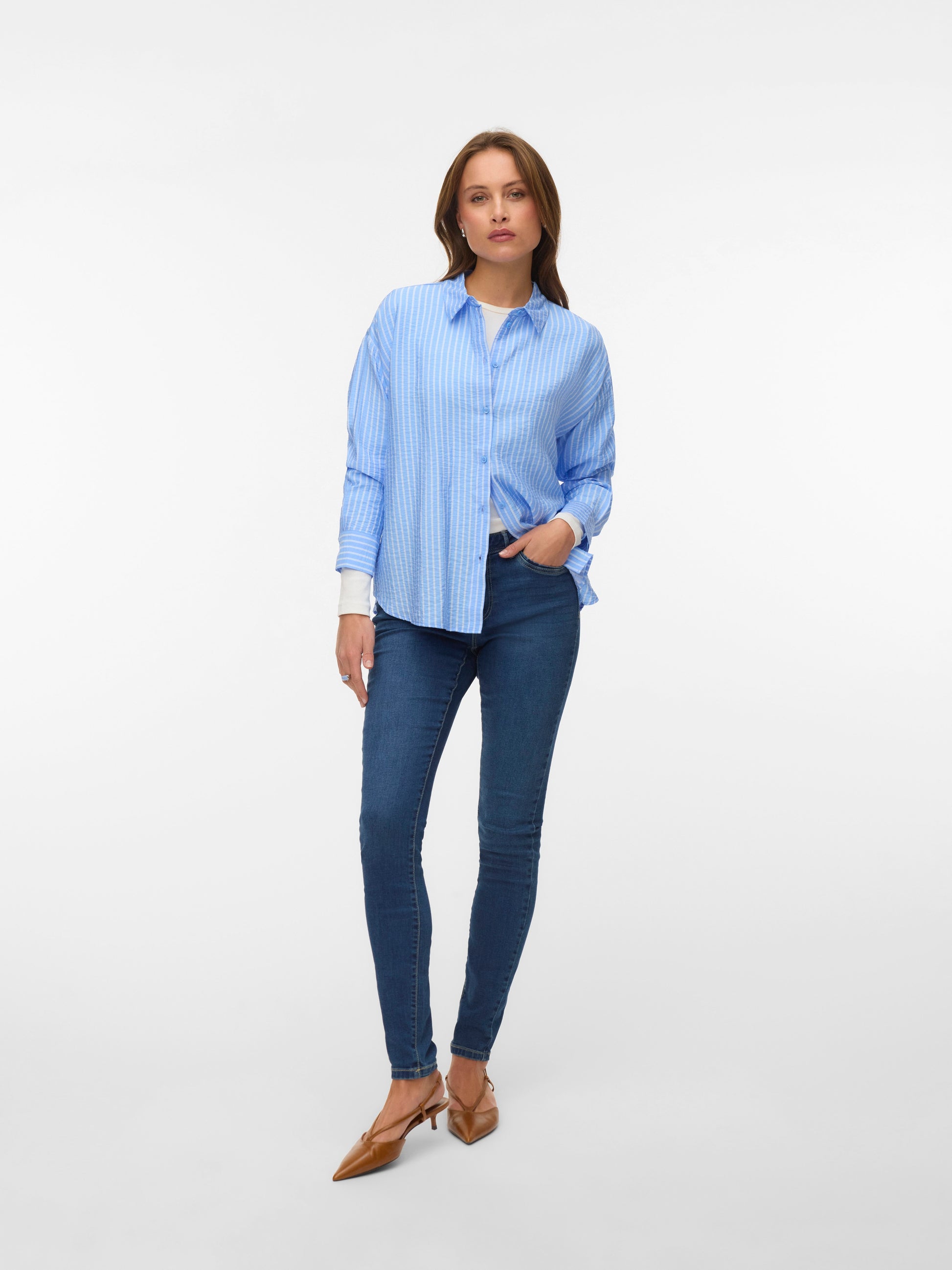 Vmkaja Ls Shirt Wvn (Vista Blue)