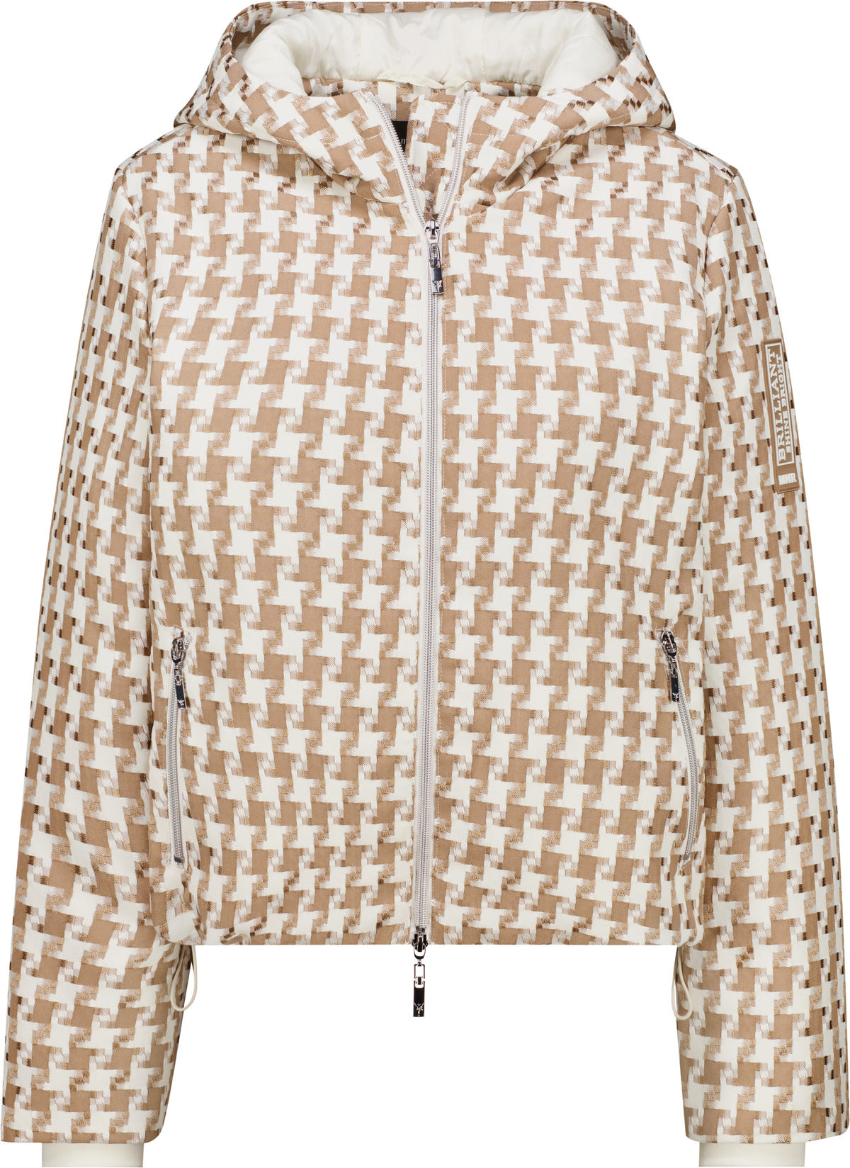 Jacke mit Jacquard-Hahnentritt-Muster (Sesame Gemustert)
