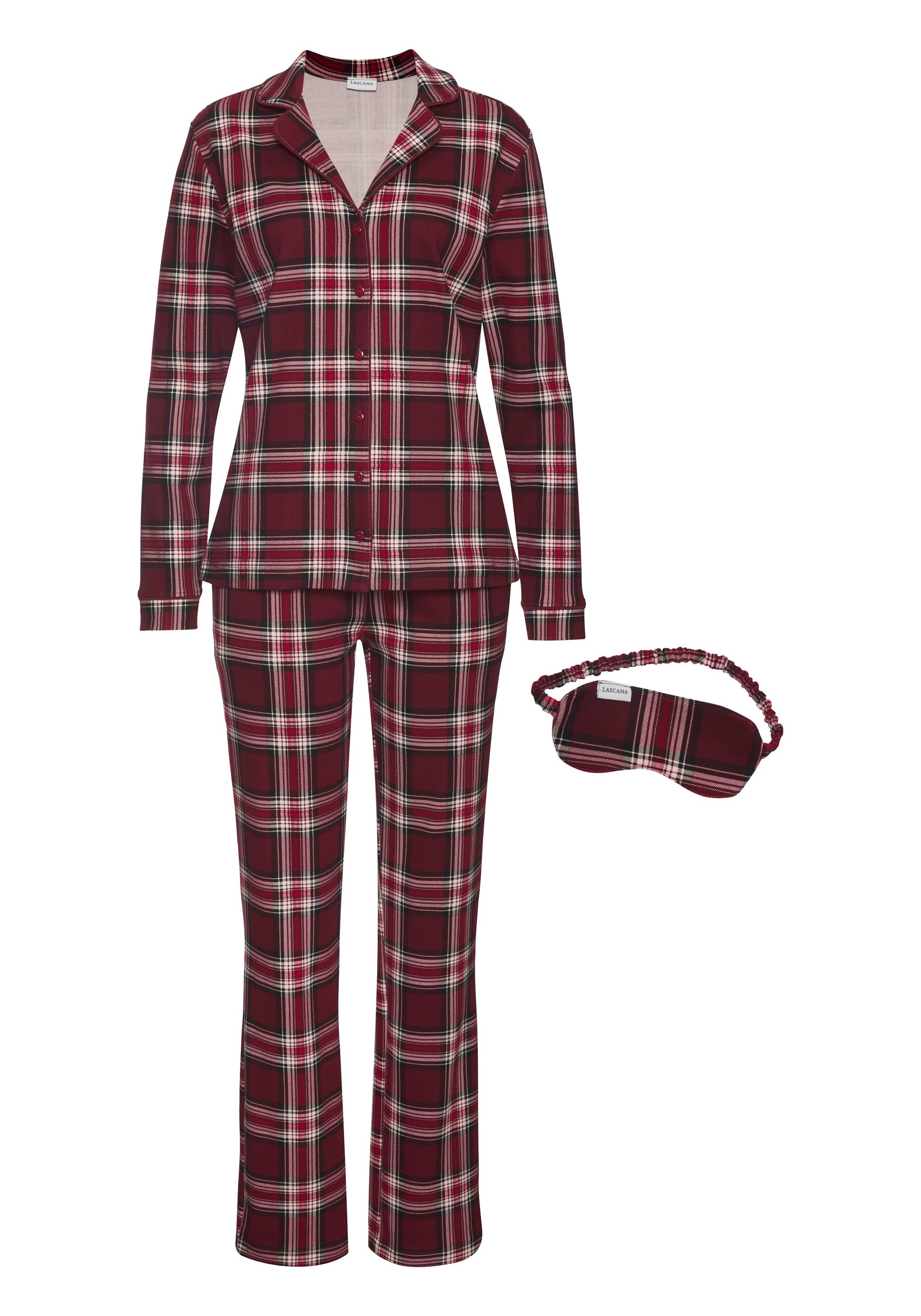 LASCANA LAS XMAS gift box classic PJ+mask (Red Check)