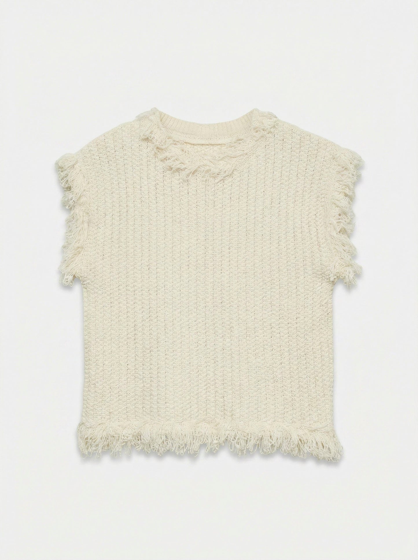 Vmsunny Ss Knit Frill Vest Exp (Ecru)