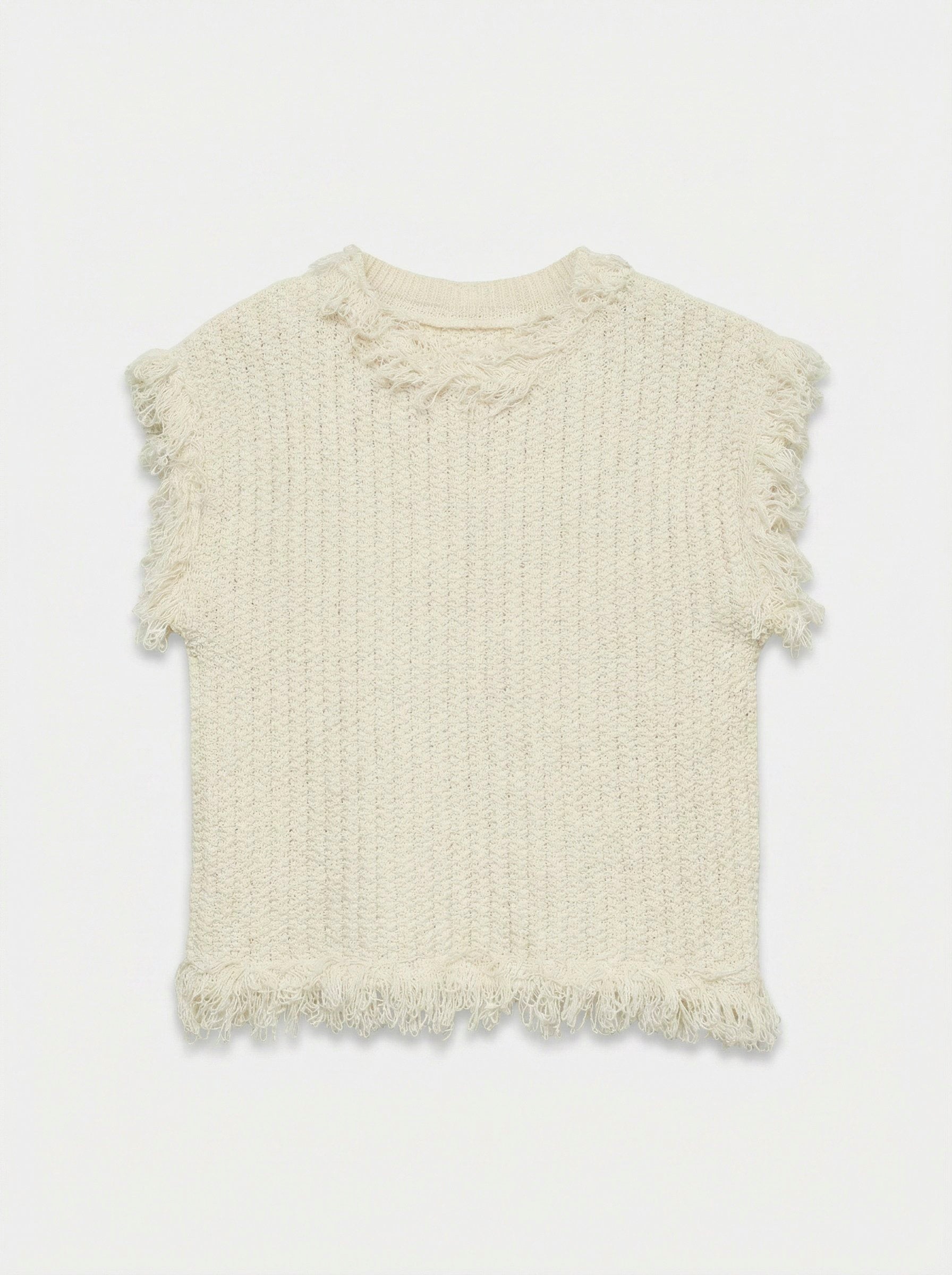 Vmsunny Ss Knit Frill Vest Exp (Ecru)