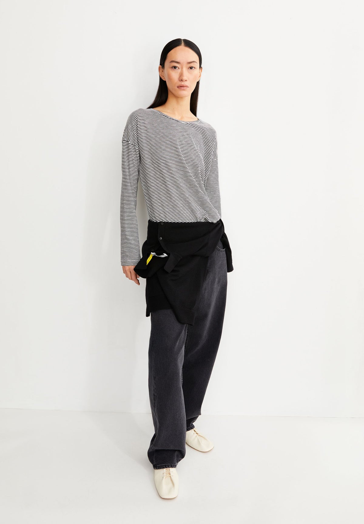 Xianaa Stripe Longsleeve (Black-oatmilk)