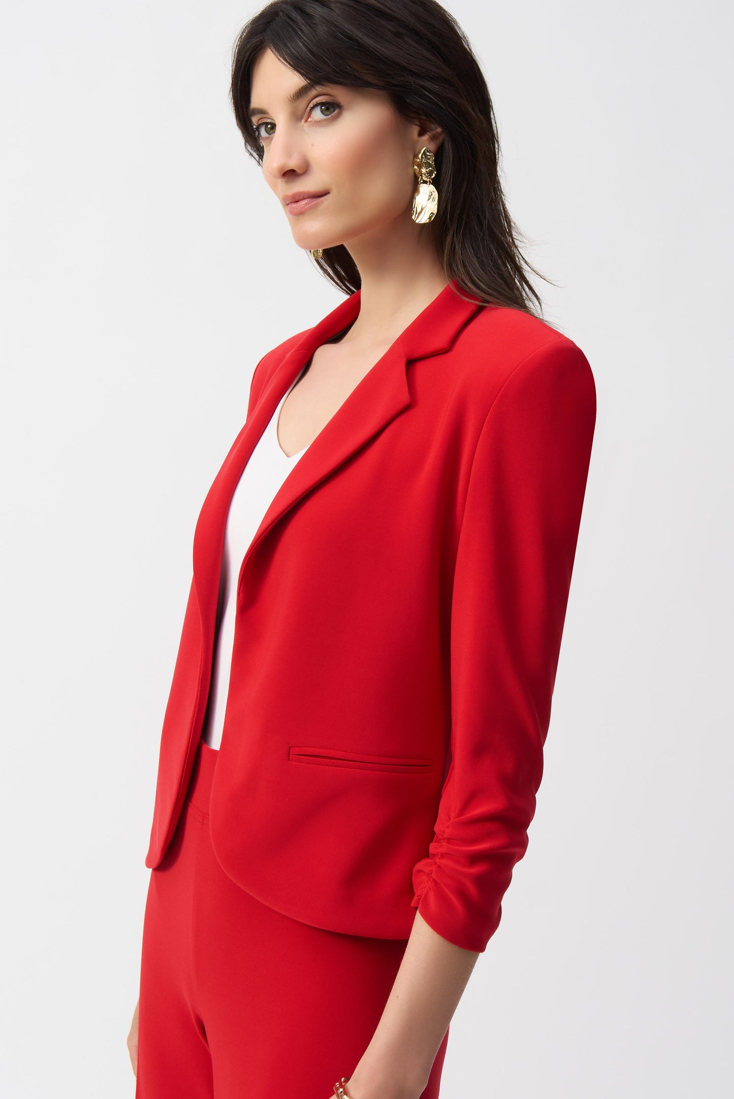 Blazer mit Reverskragen und 3/4-Arm (Strahlendes Rot)