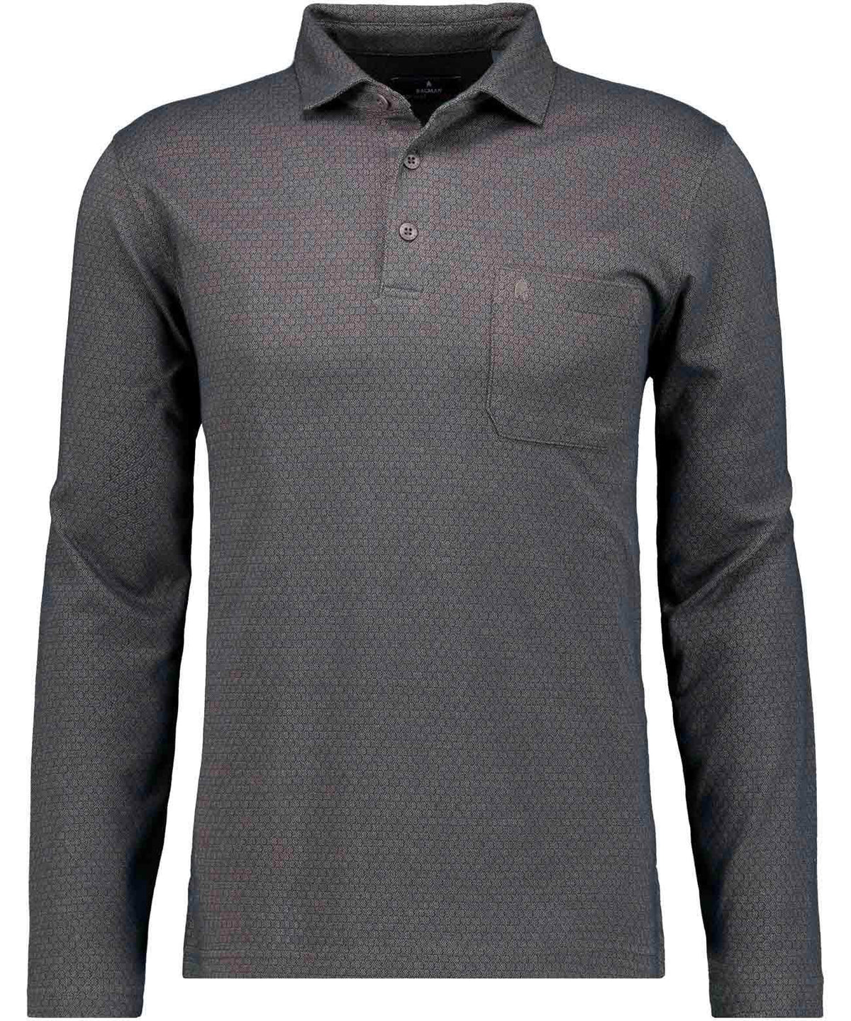 Softknit-Poloshirt Mini-Jacquard, Langarm (Sand)