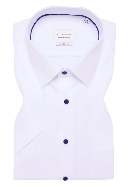 Hemd Hahnentritt Kurzarm (Weiss)