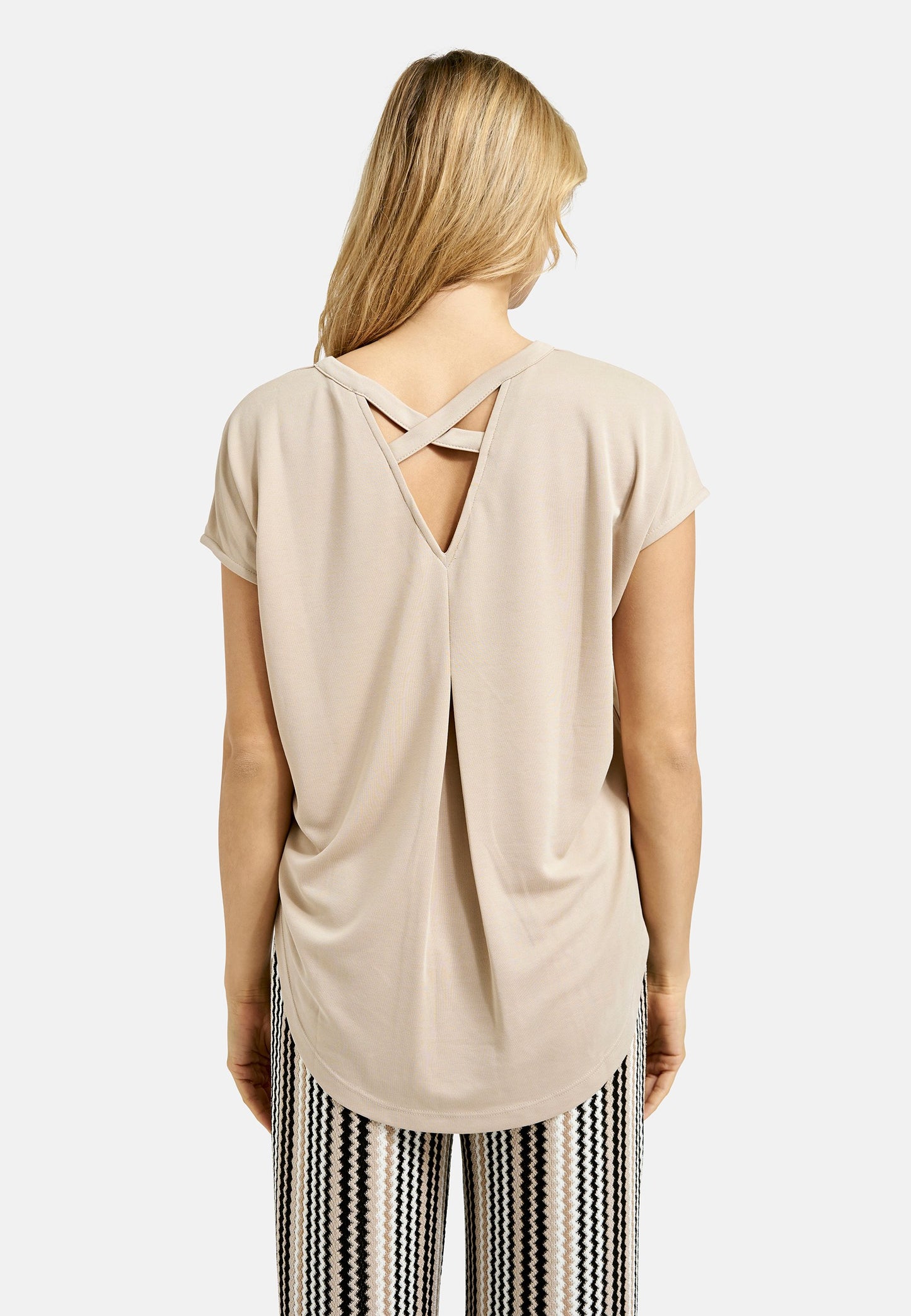 T-Shirt Modal Crossed Backneck (Camel)