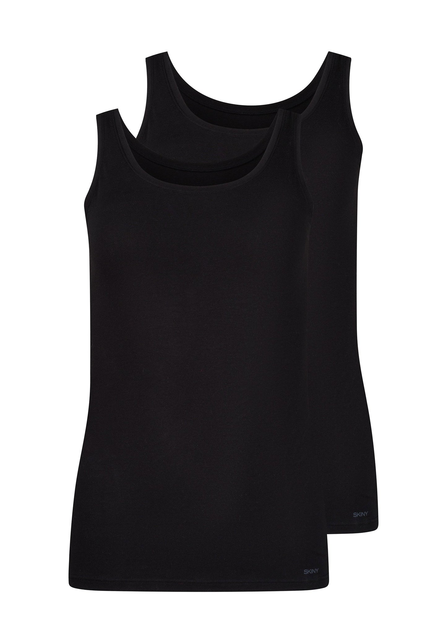 Skiny Damen Tanktop Doppelpack SKINY ADVANTAGE Cotton Stretch (Black)