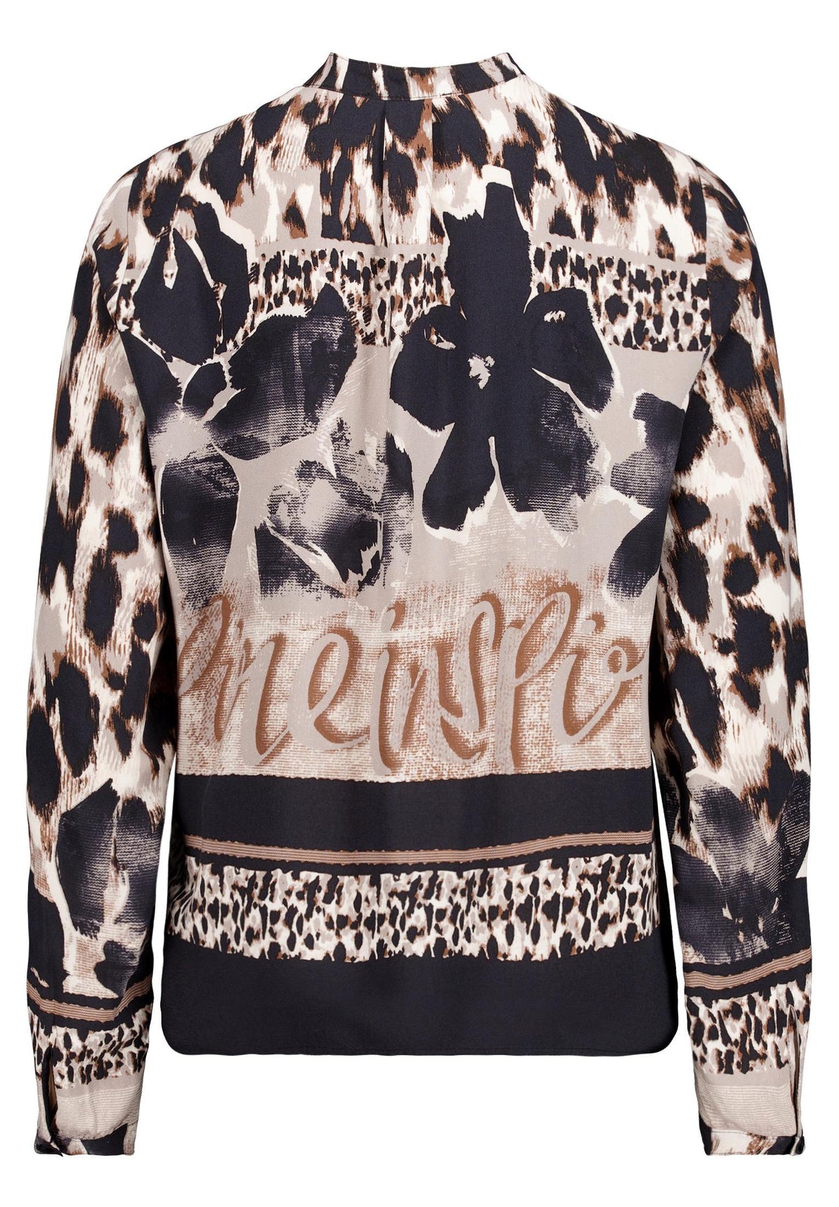 Longbluse (Beige/black)