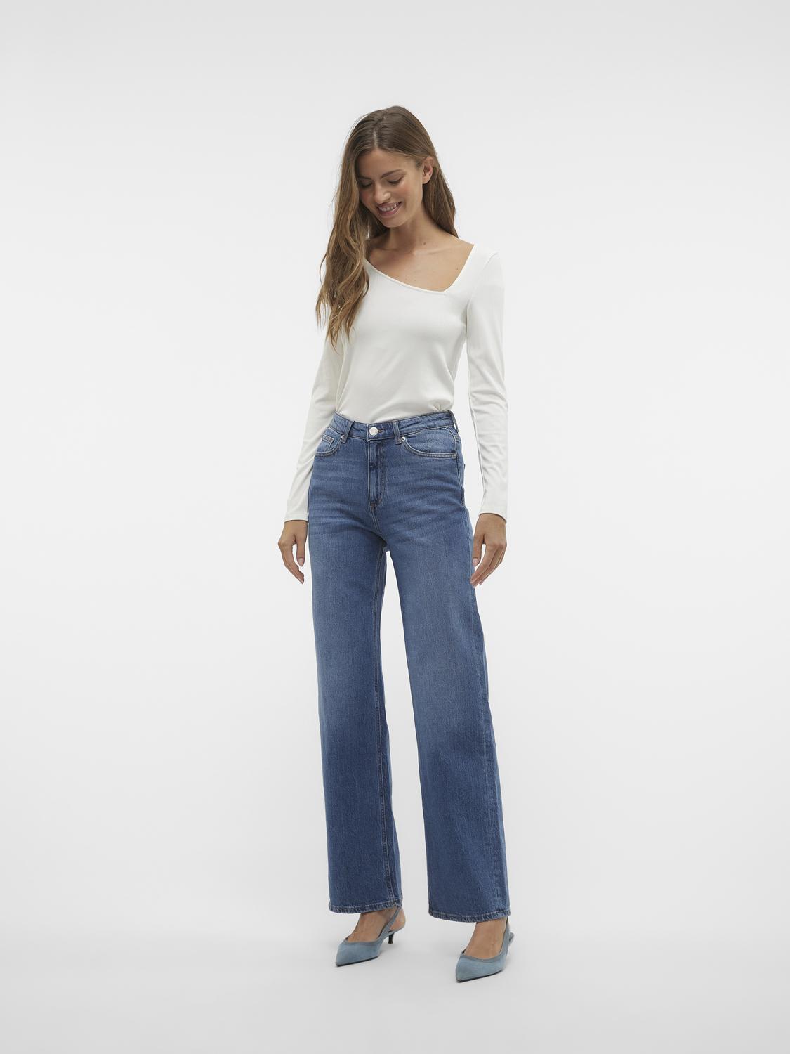 Vmtessa Hr Wide Jeans Ra380 Ga Noos (Medium Blue D)