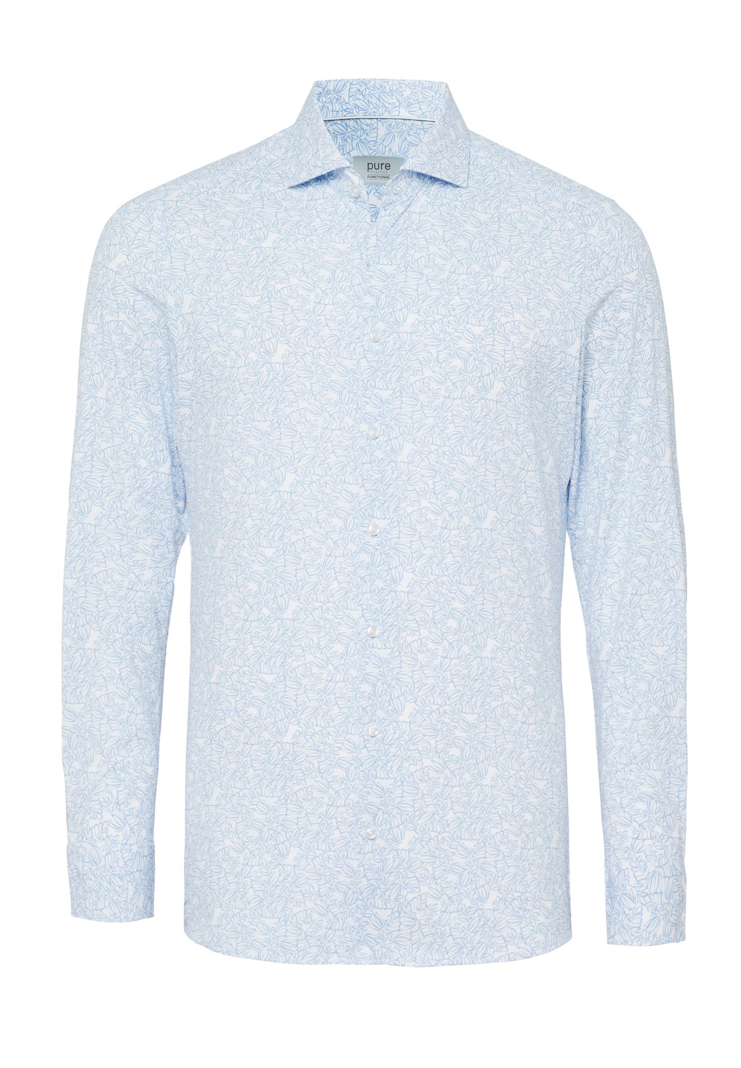 PURE- Functional Hemd Langarm (Druck Hellblau)