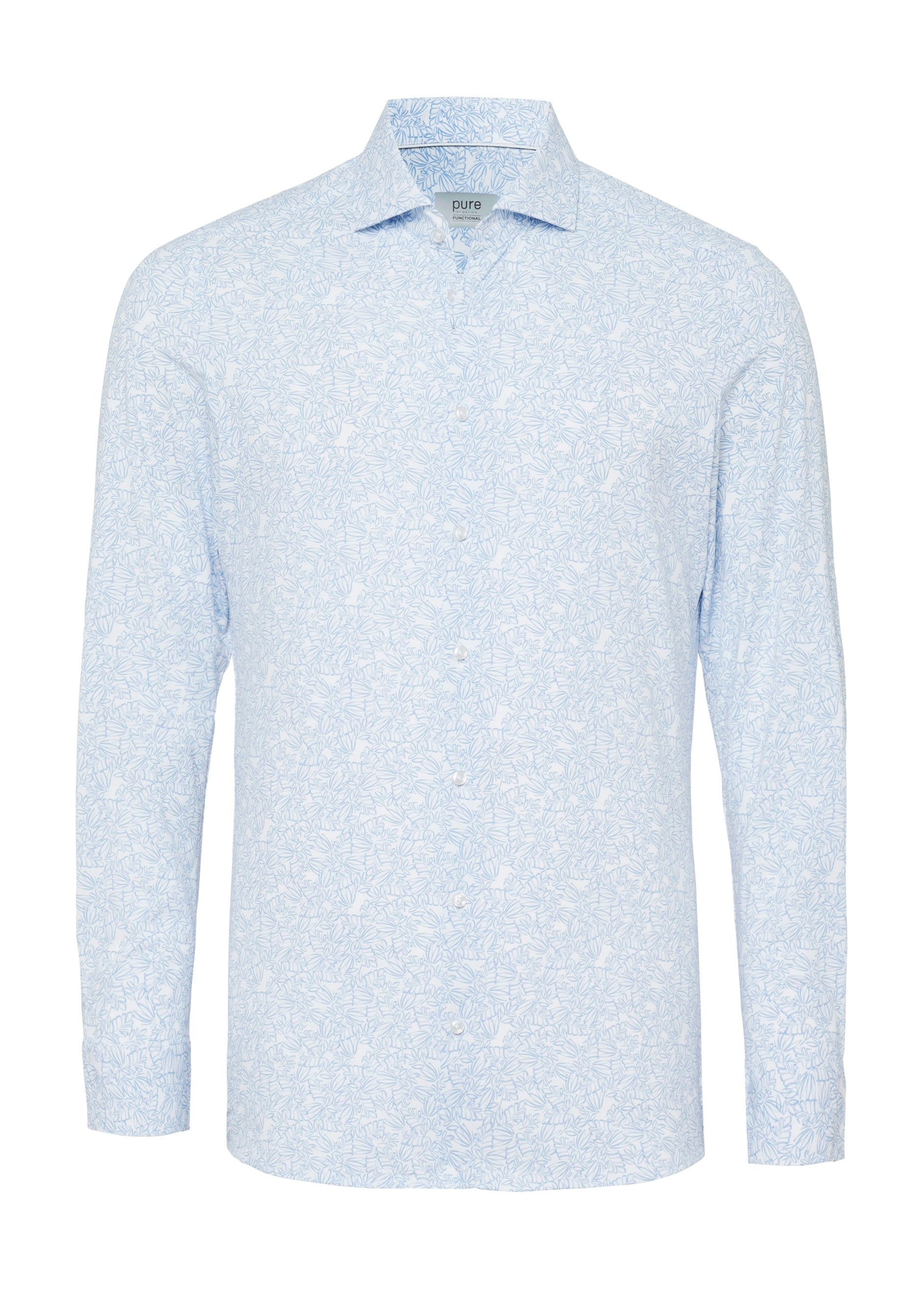 PURE- Functional Hemd Langarm (Druck Hellblau)