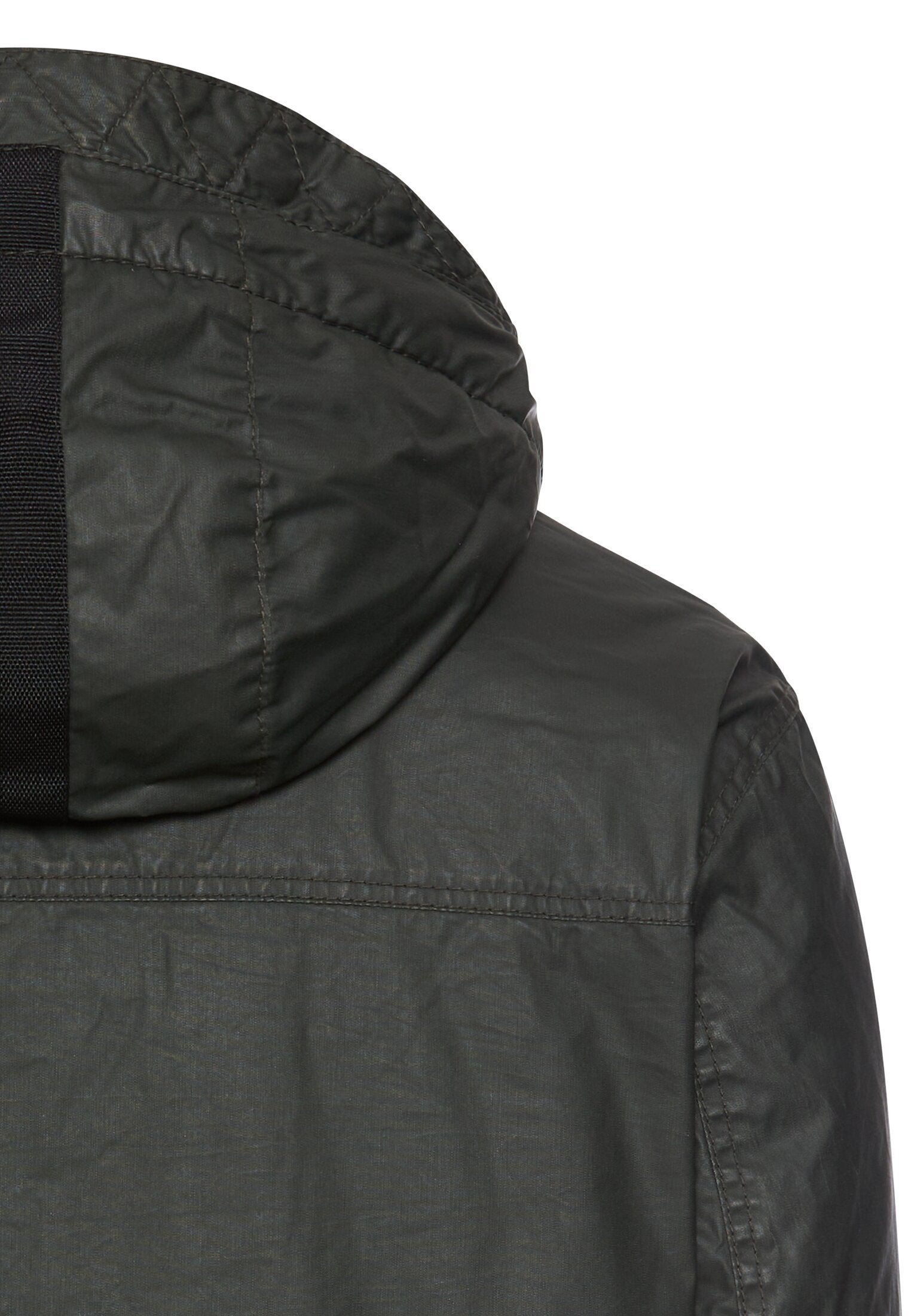 Multipocket Jacke aus gewachster Baumwolle (Dark Olive Green)
