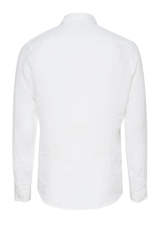 PURE- Casual Hemd Langarm (Uni Weiß)