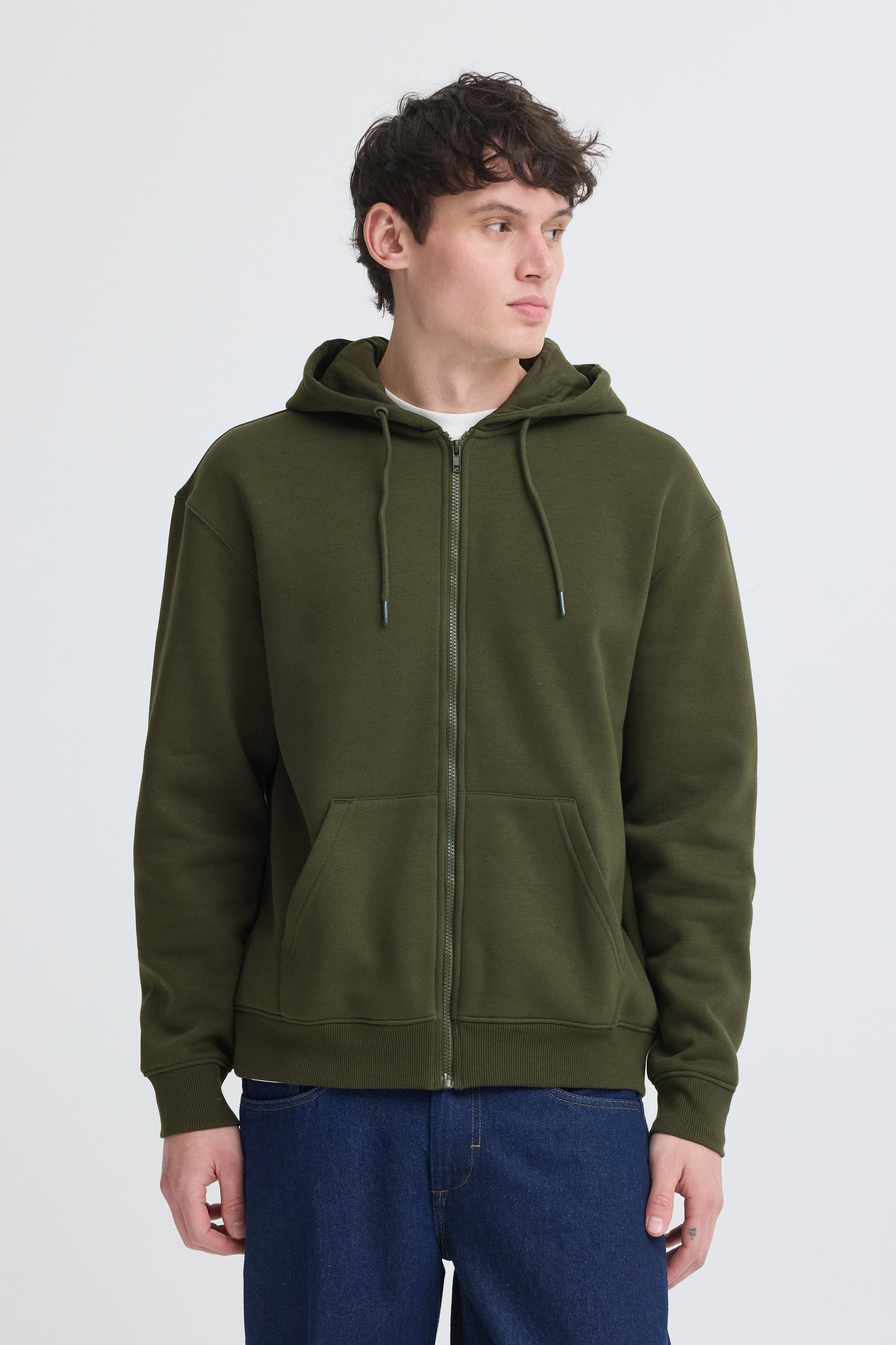 Bhjuste Zp Thru Hooded Sweat (Forest Night)