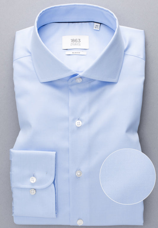 Luxury Shirt Twill Langarm (Hellblau)