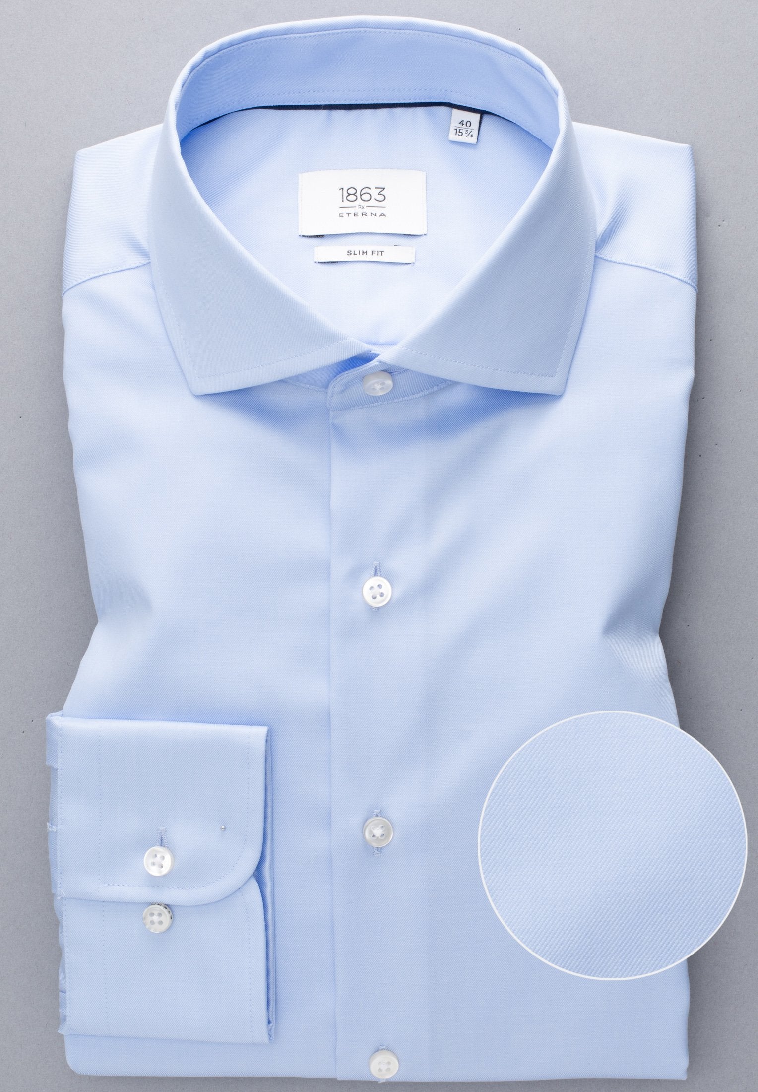 Luxury Shirt Twill Langarm (Hellblau)