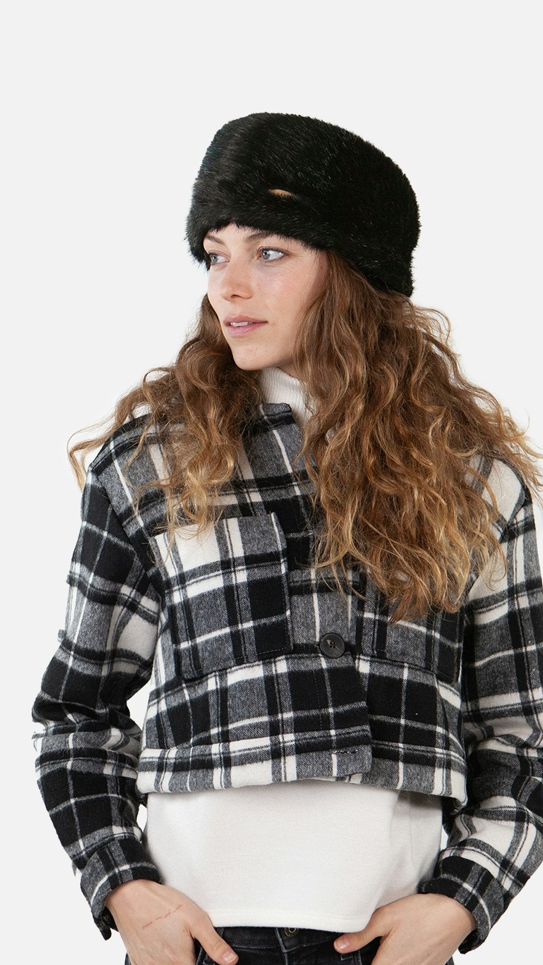 Fur Headband (Black Black)