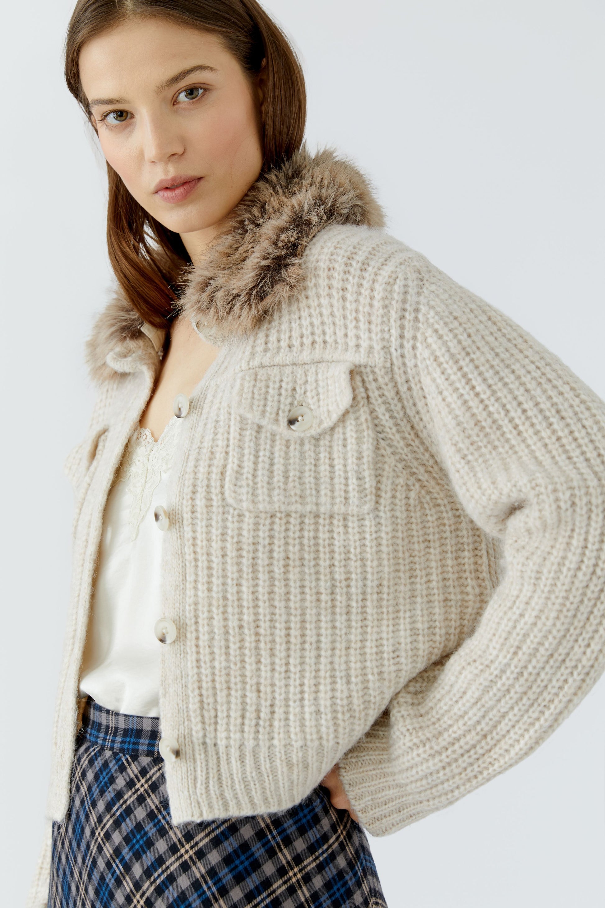Strickjacke (Light Beige Mel)