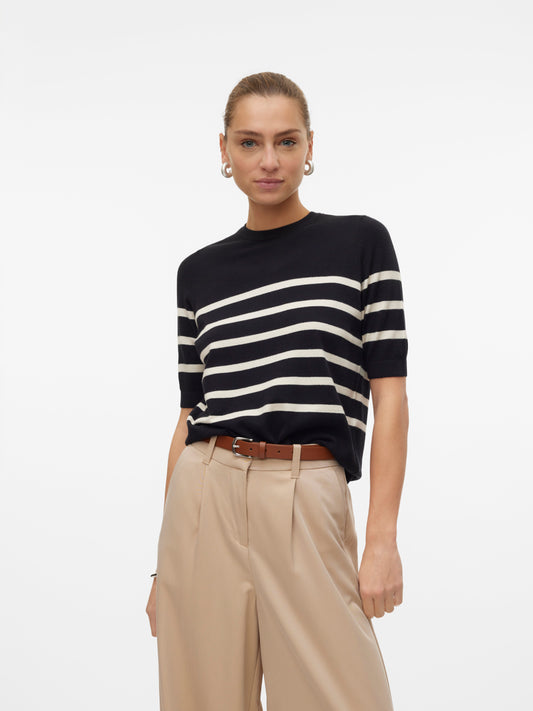Vmsaba Plain Ss O-neck Pullover Ga Noos (Black/w Bi)