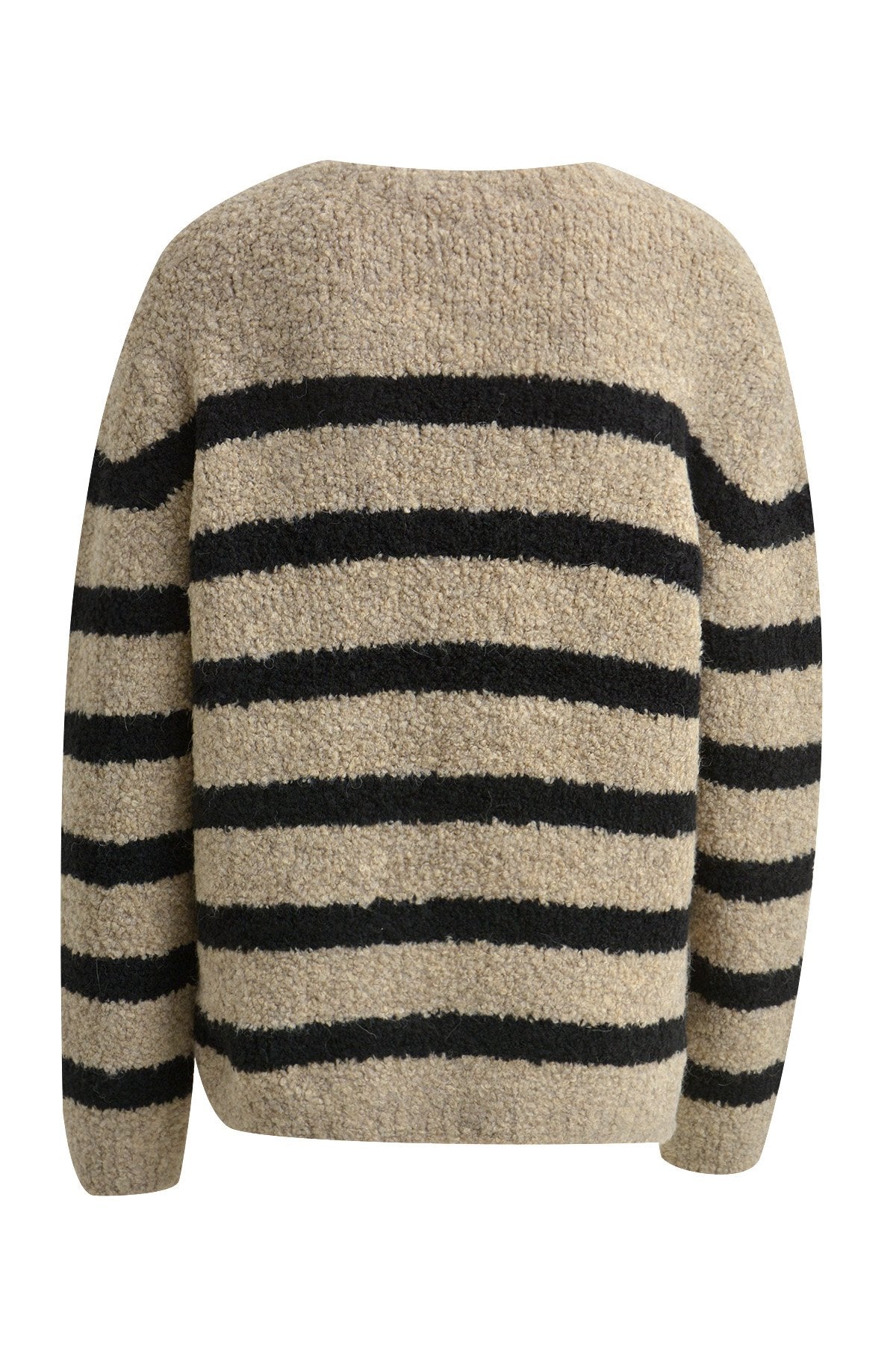 Stripe round neck Knit (Cappuccino Prin)
