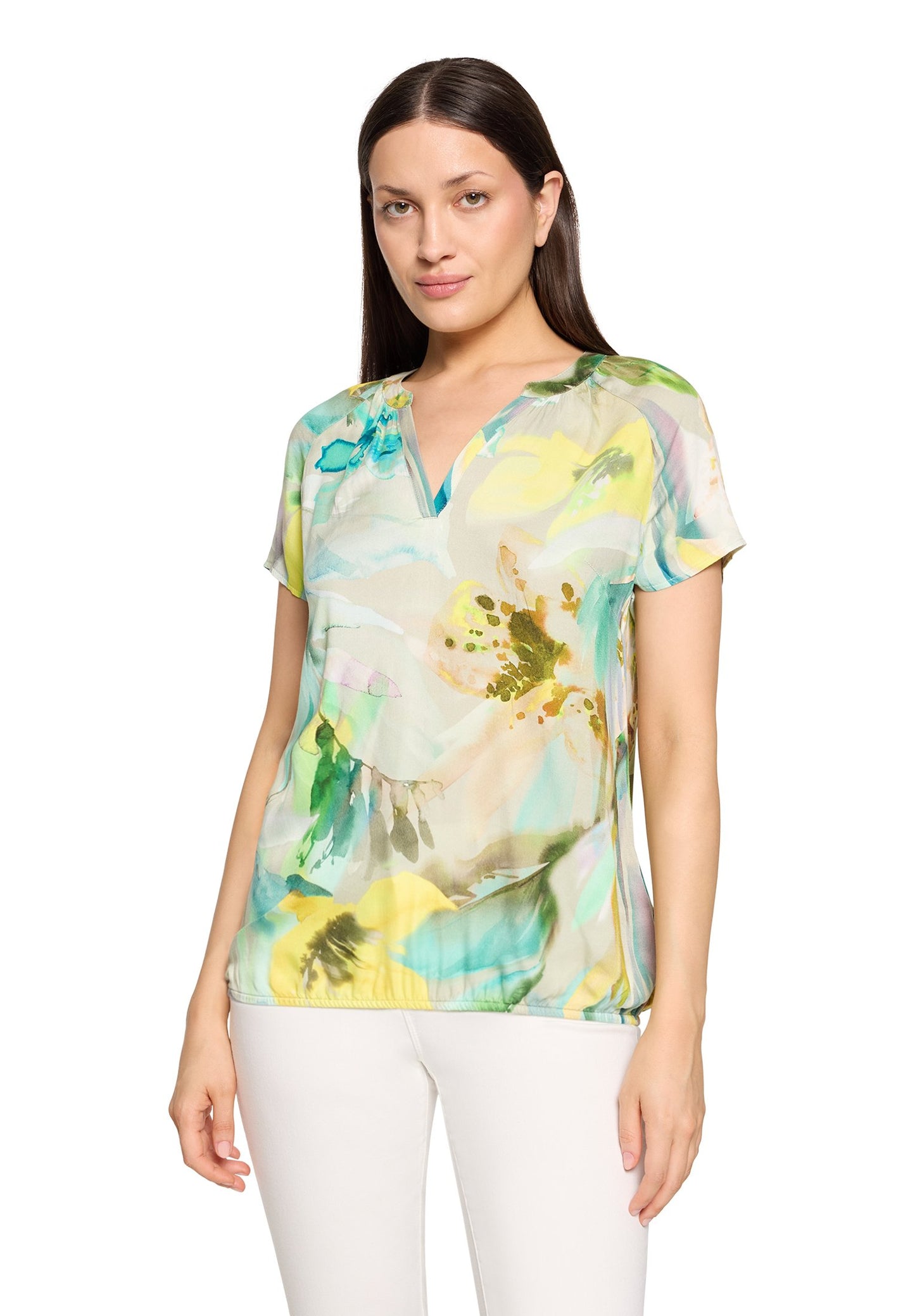 Satin-Bluse (Mint/nature)