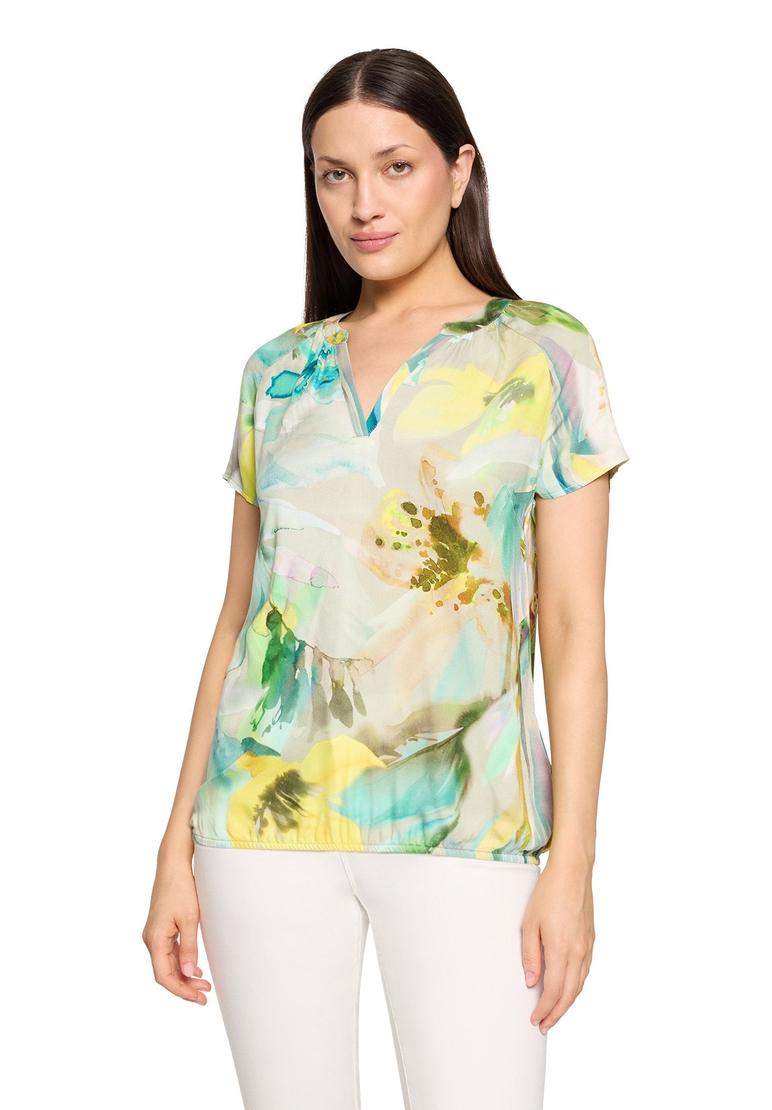 Satin-Bluse (Mint/nature)