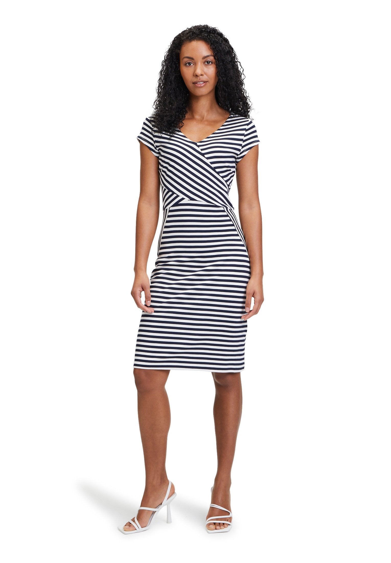 Streifenkleid (Dark Blue/cream)