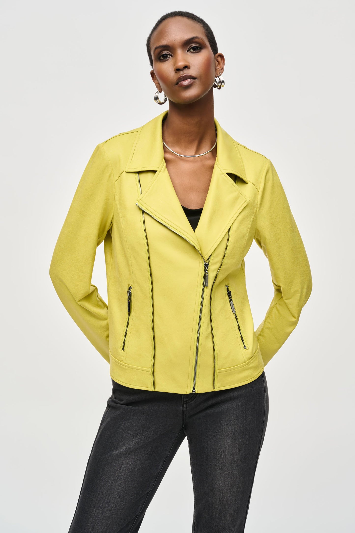 Beschichtete Bikerjacke (Wasabi)