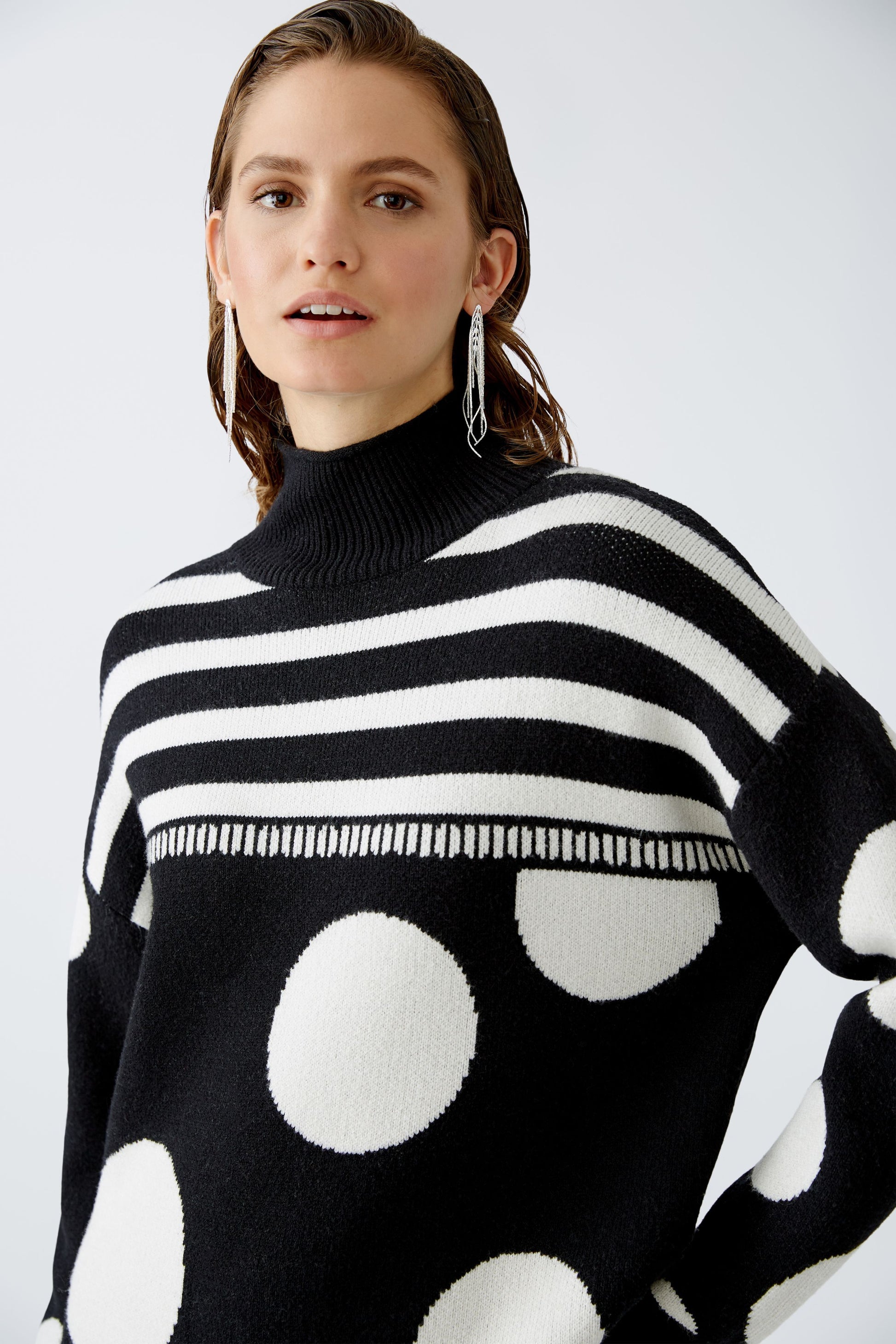Pullover Viskosemischung (Black Offwhite)