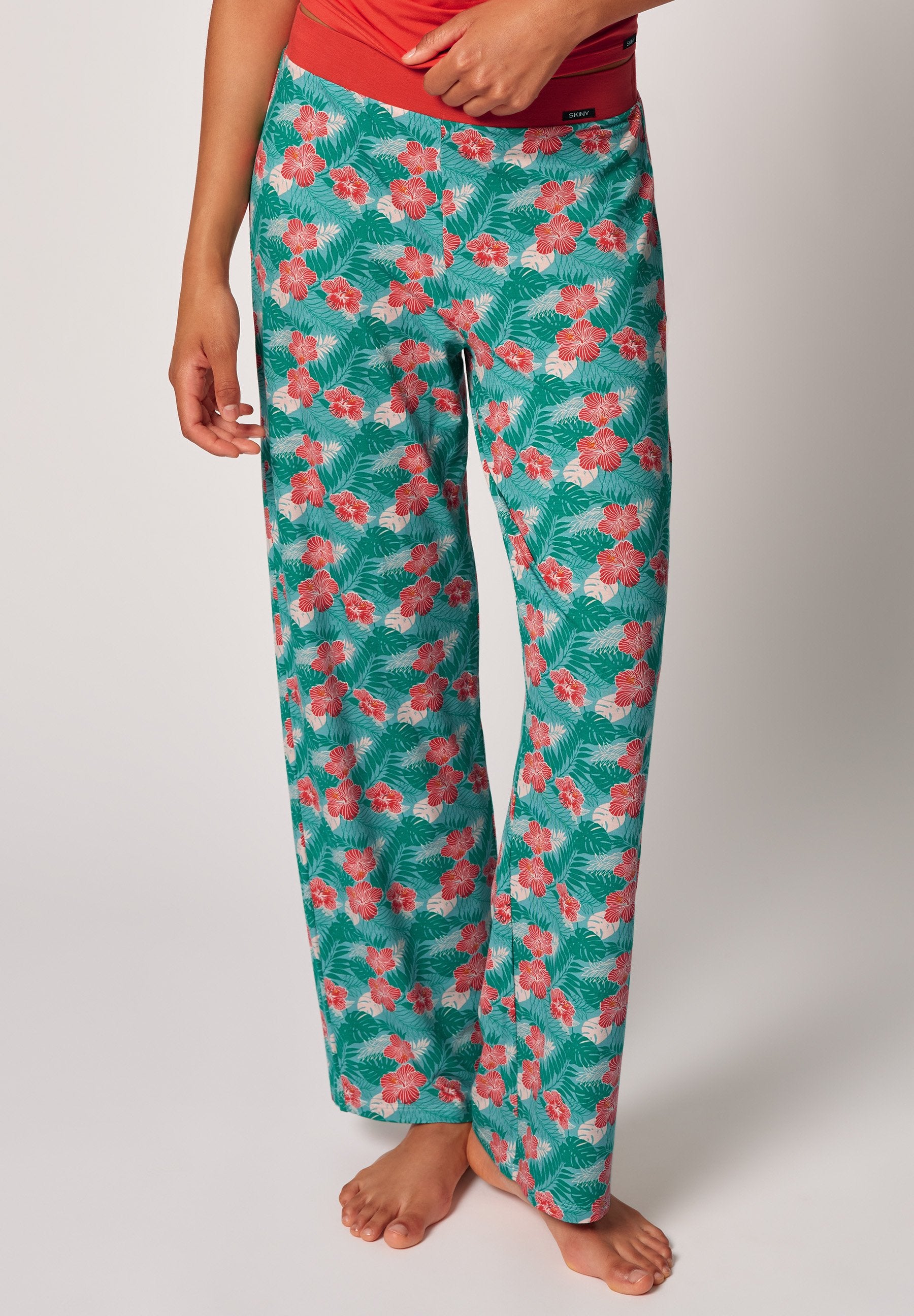 SKINY Damen Hose lg. Night In Mix & Match (Hibiscus Leaves)