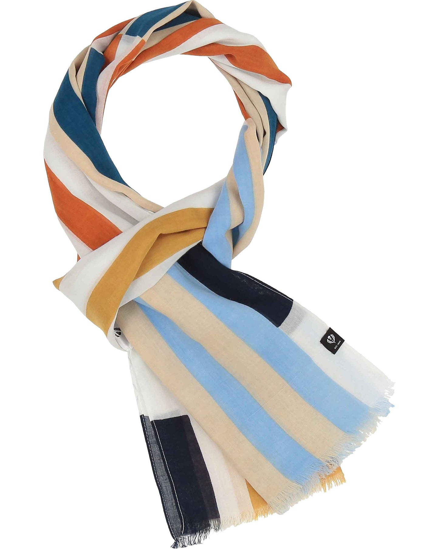 Schal Schal mit Streifen im Retro-Design aus Baumwolle (True Blue)