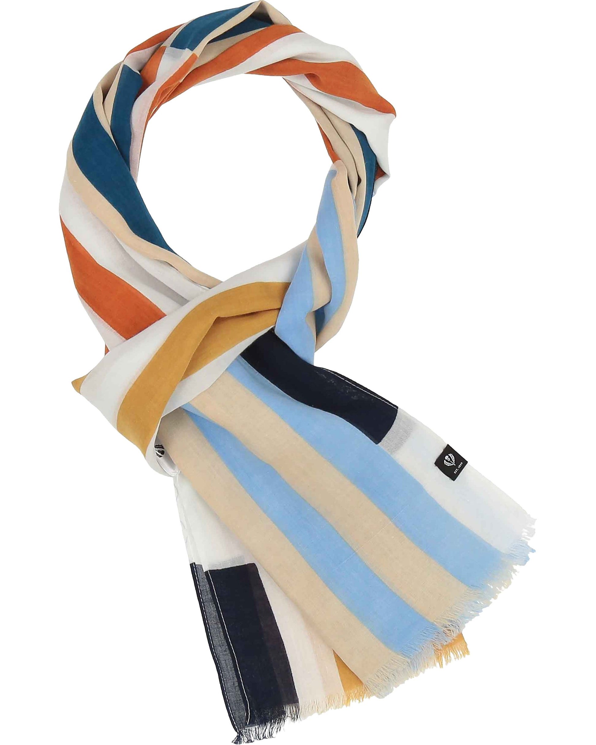 Schal Schal mit Streifen im Retro-Design aus Baumwolle (True Blue)