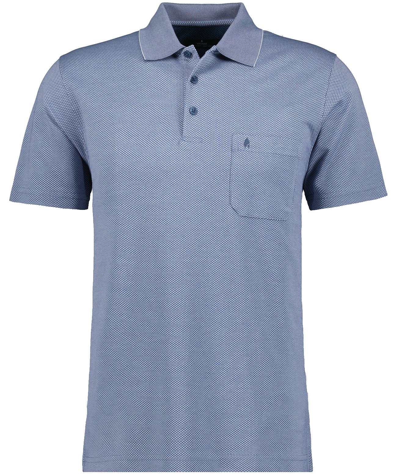 Softknit-Polo "Fischernetz" (Marine Mel)