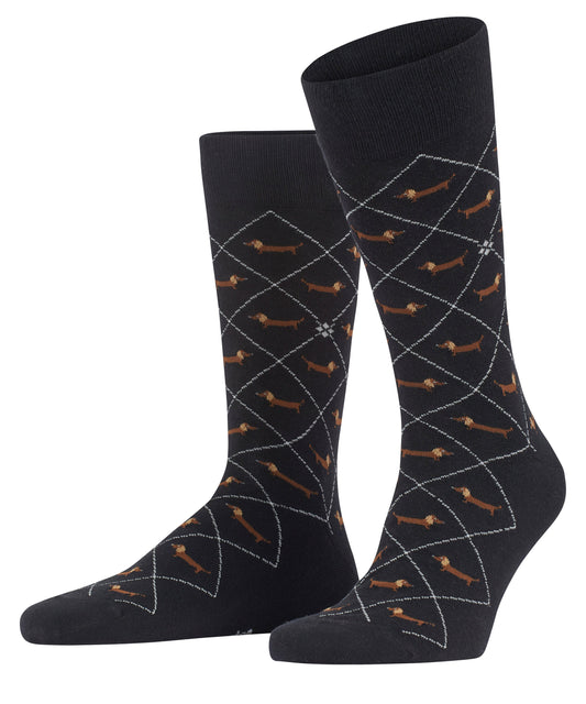 Burlington Dachshund Herren Socken (Black)
