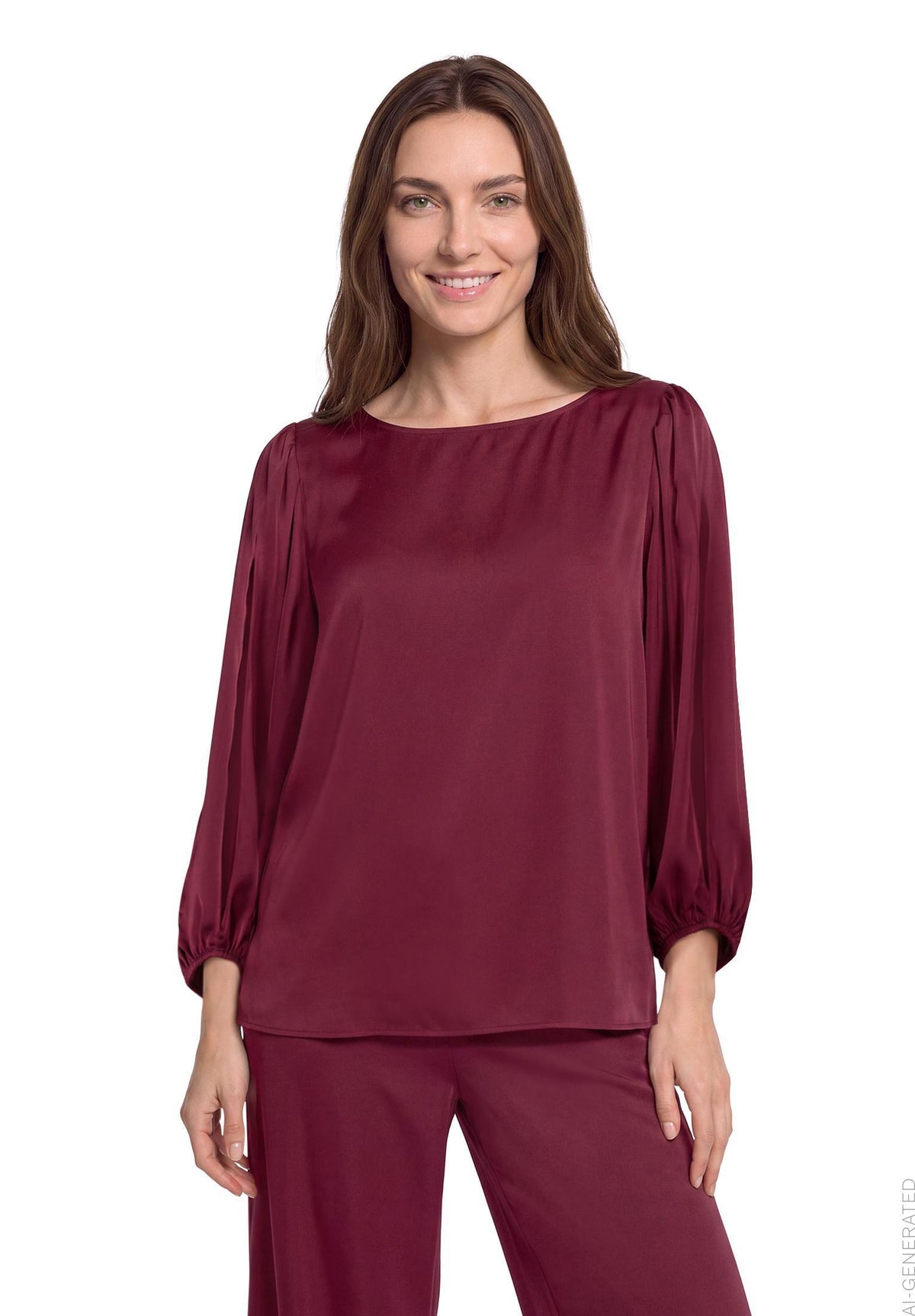 Satin-Bluse (Maroon Banner)
