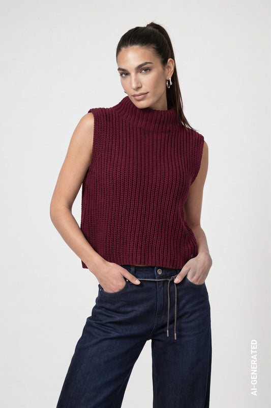 Strickpullunder (Dark Bordeaux)
