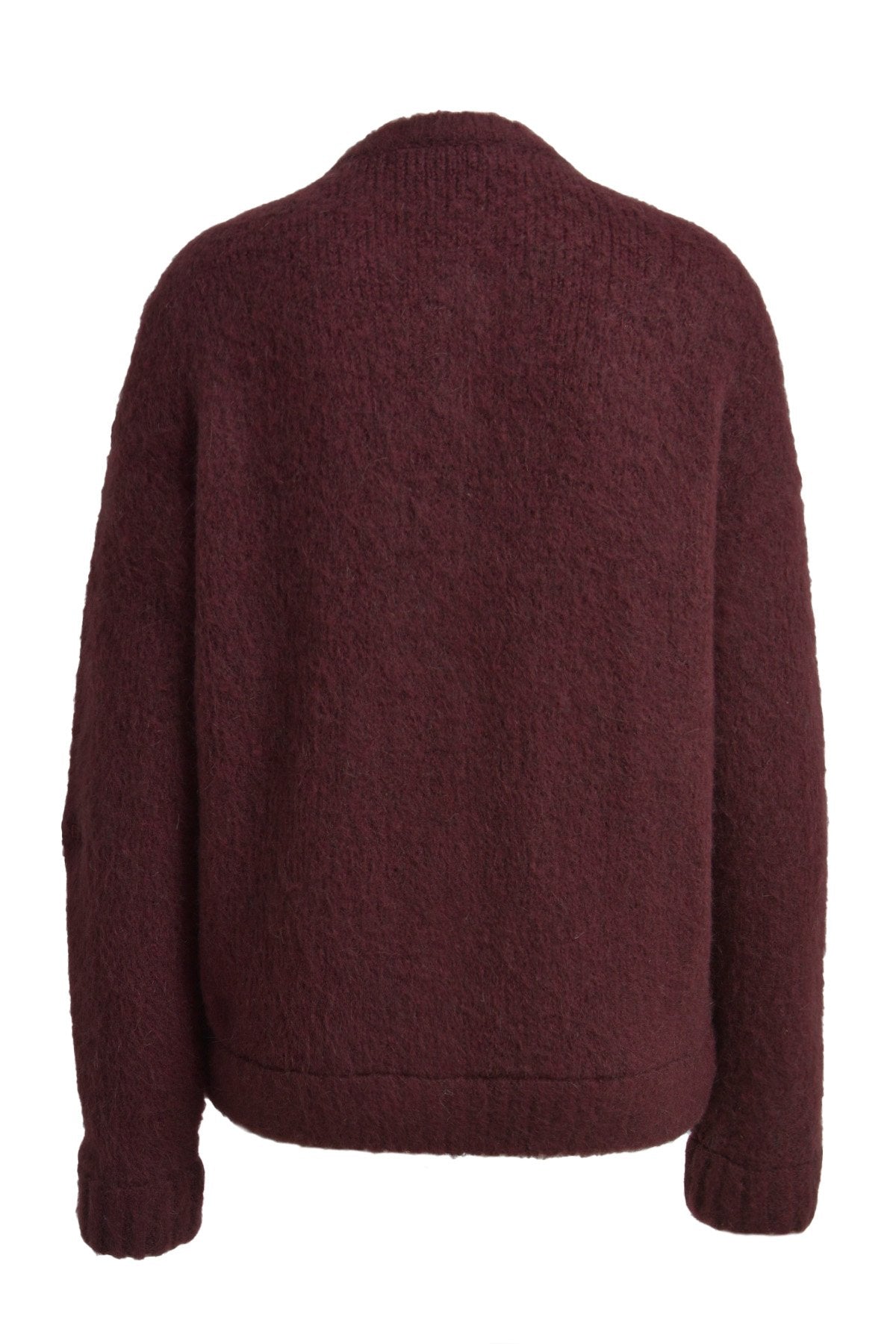 Hairy Knit Bomber (Bordeaux)