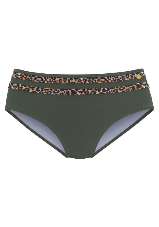 lascana Bikinihose Highwaist (Oliv-leo)