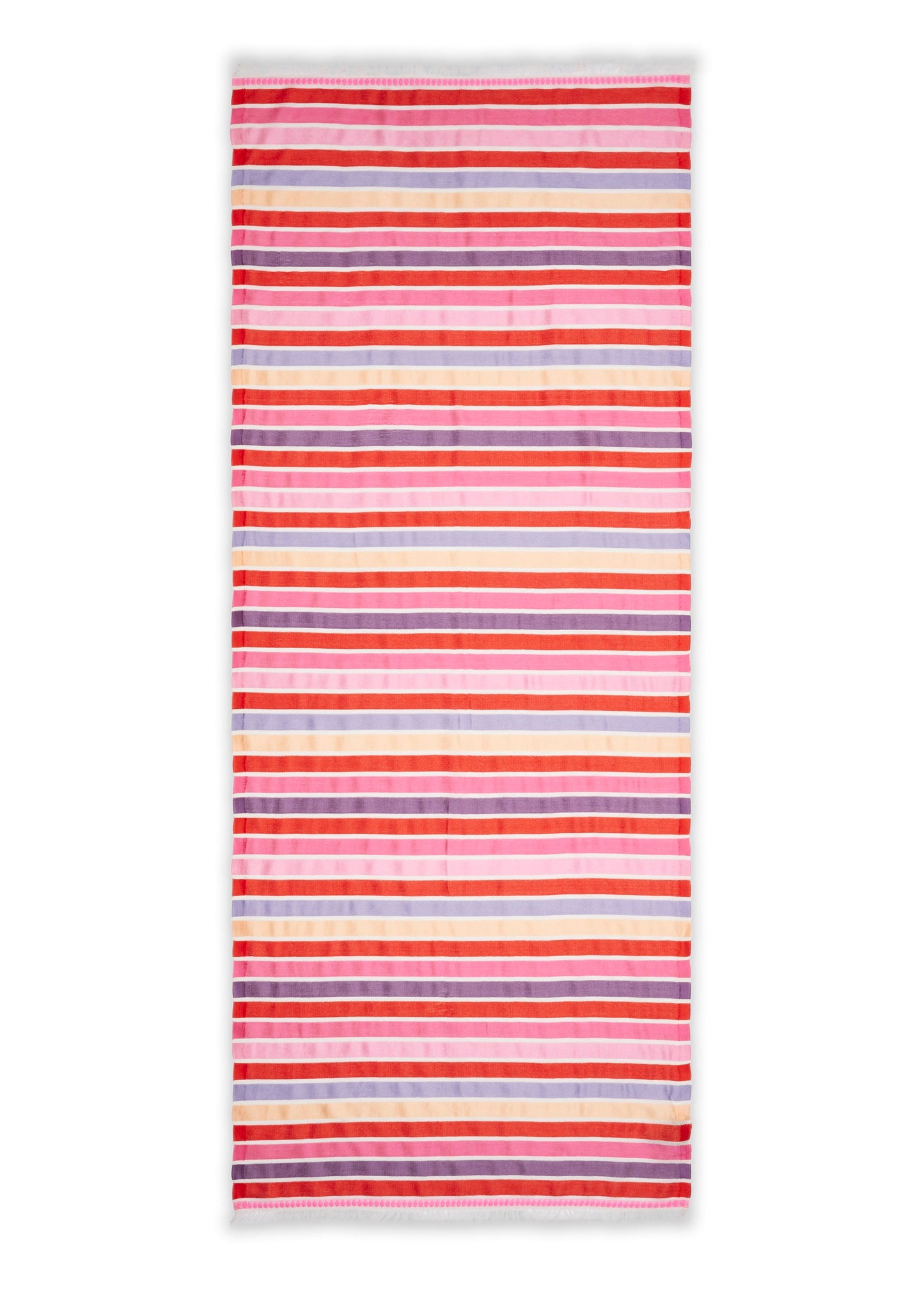 Leichter Schal aus Baumwollmischung mit bunten Streifen (Pin2 Pink)