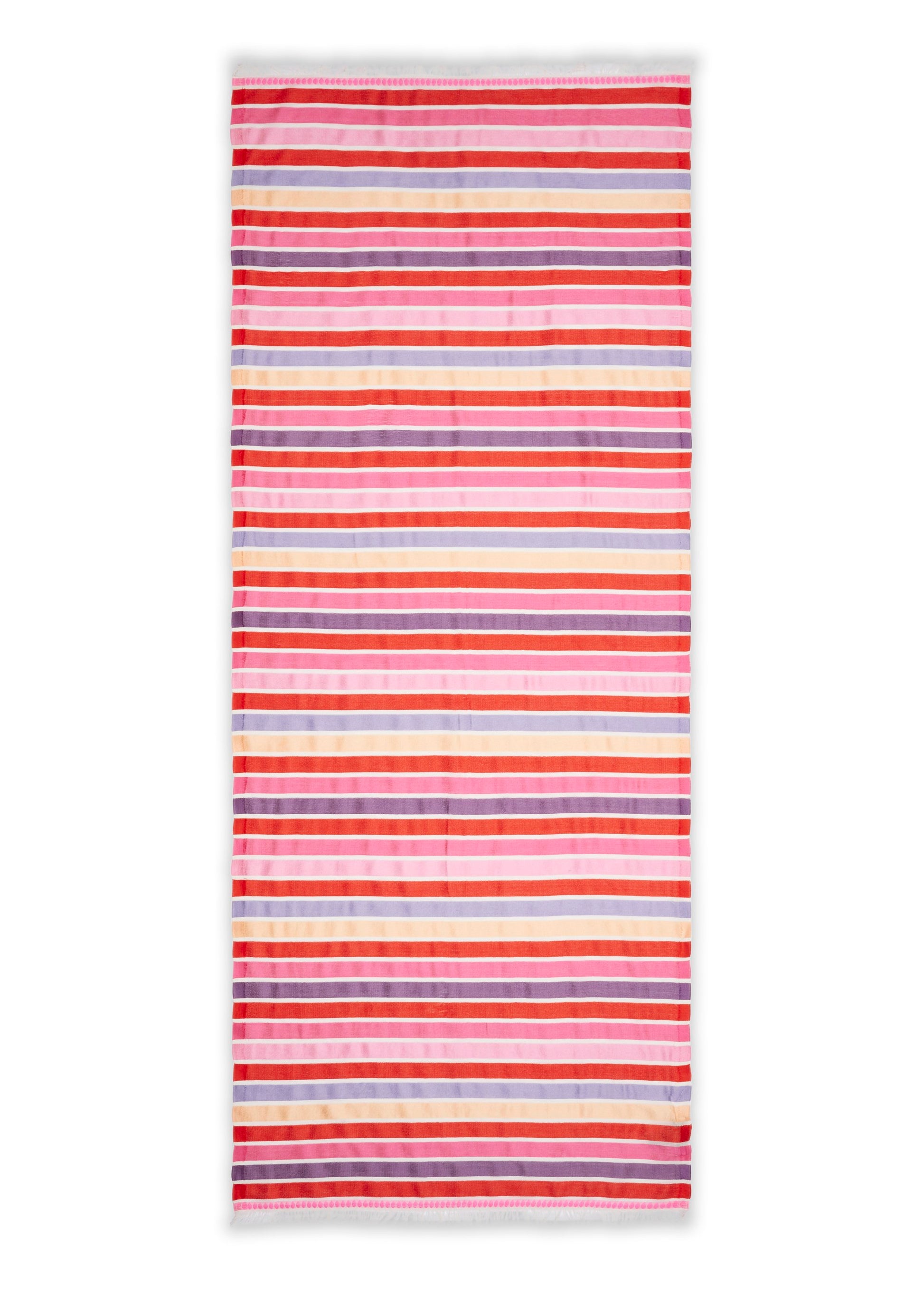 Leichter Schal aus Baumwollmischung mit bunten Streifen (Pin2 Pink)