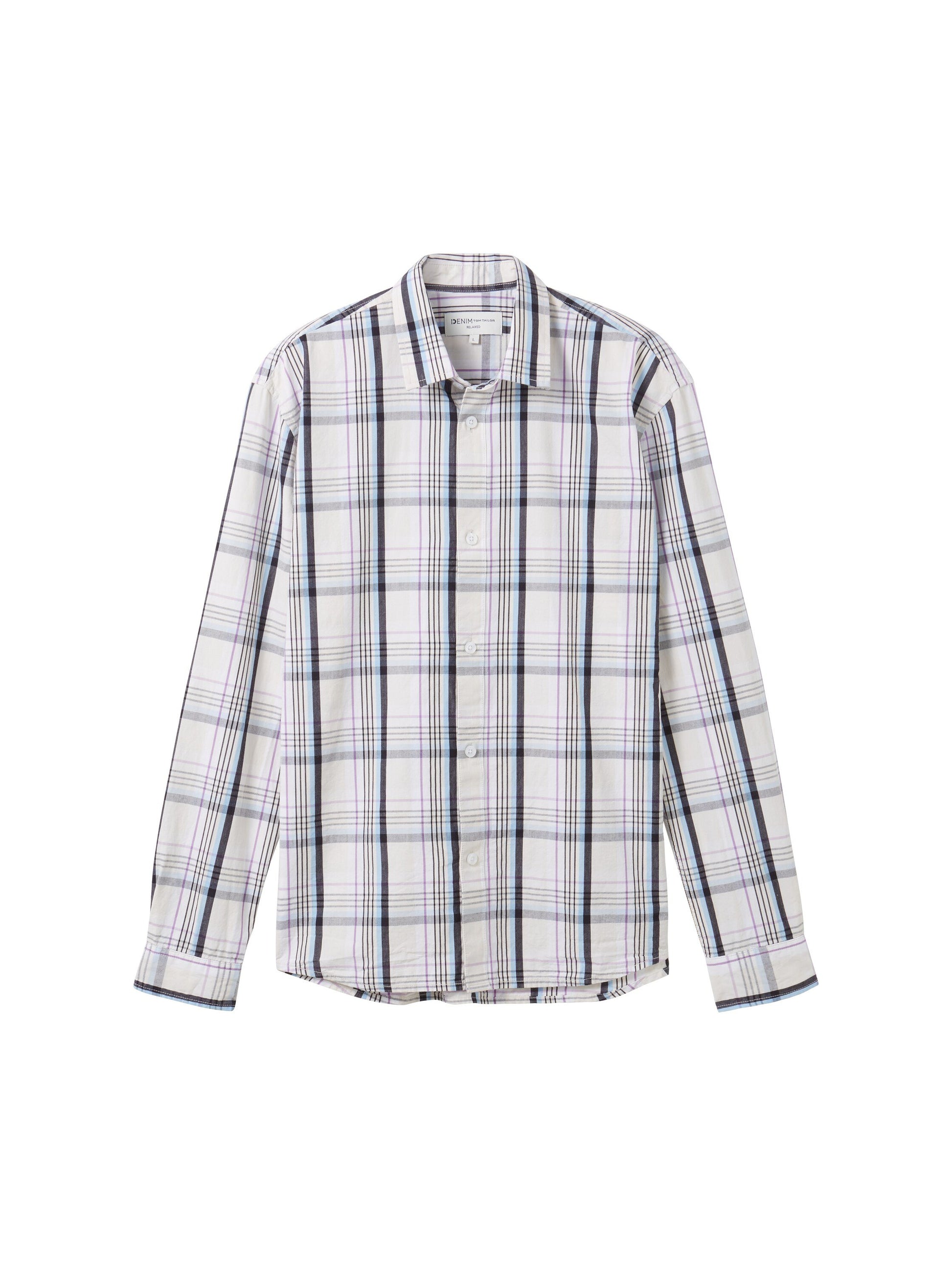 relaxed check shirt (Bright Beige M)