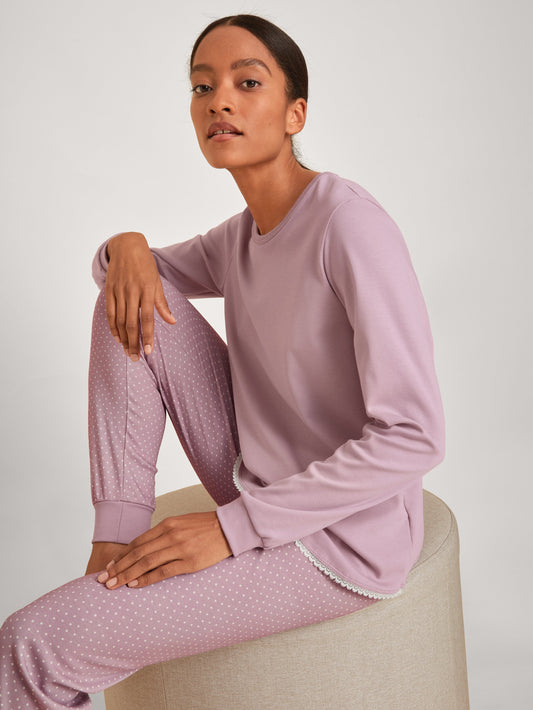 DAMEN Pyjama mit Bündchen (Mauve Shadow)