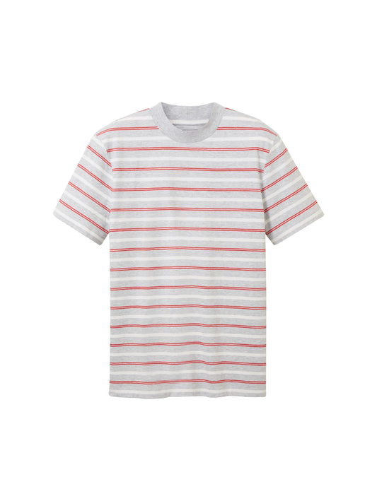 T-Shirt mit Streifen (Grey White Red)