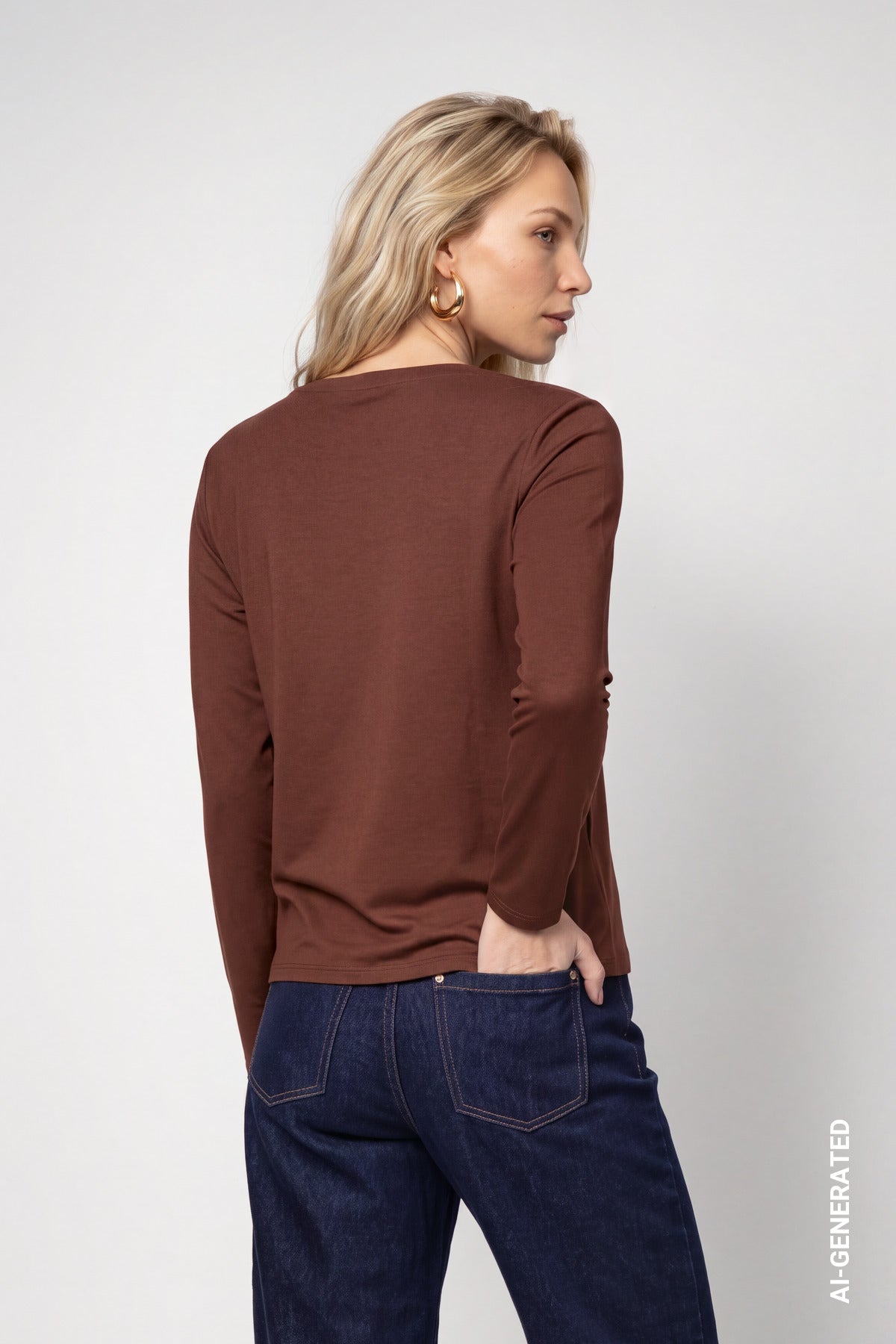 Langarmshirt mit Hundeprint (Chocolate Brown)