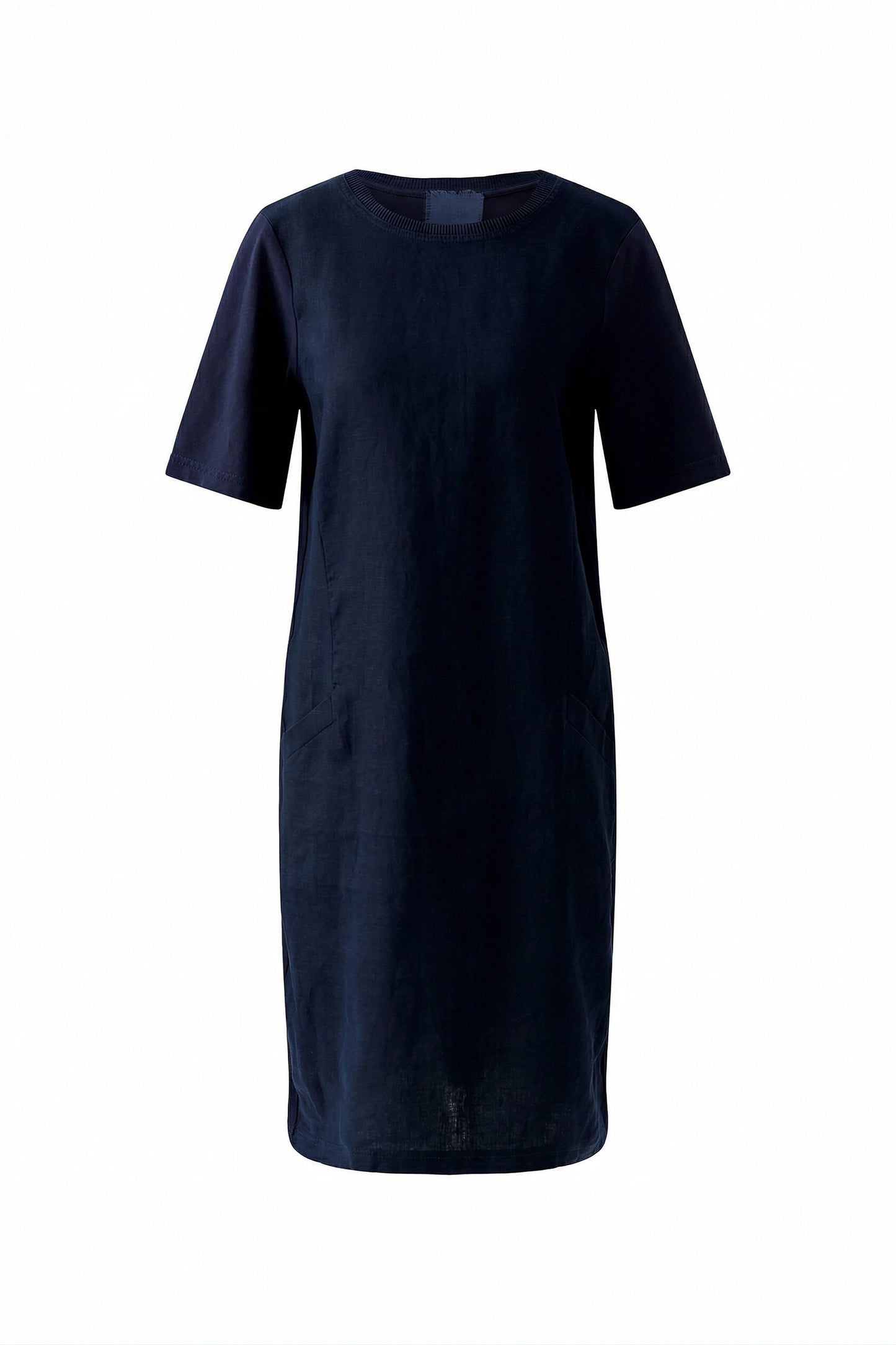 Kleid Leinen-Baumwollpatch (Darkblue)