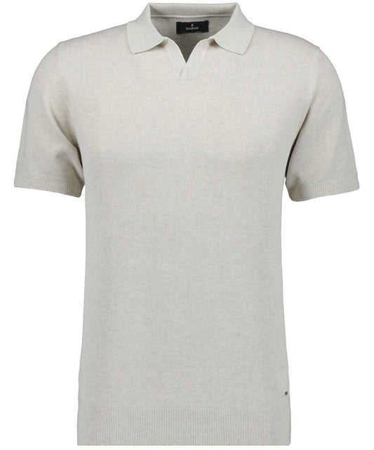 Strick-Pullover Kurzarm, Resortkragen (Ecru)